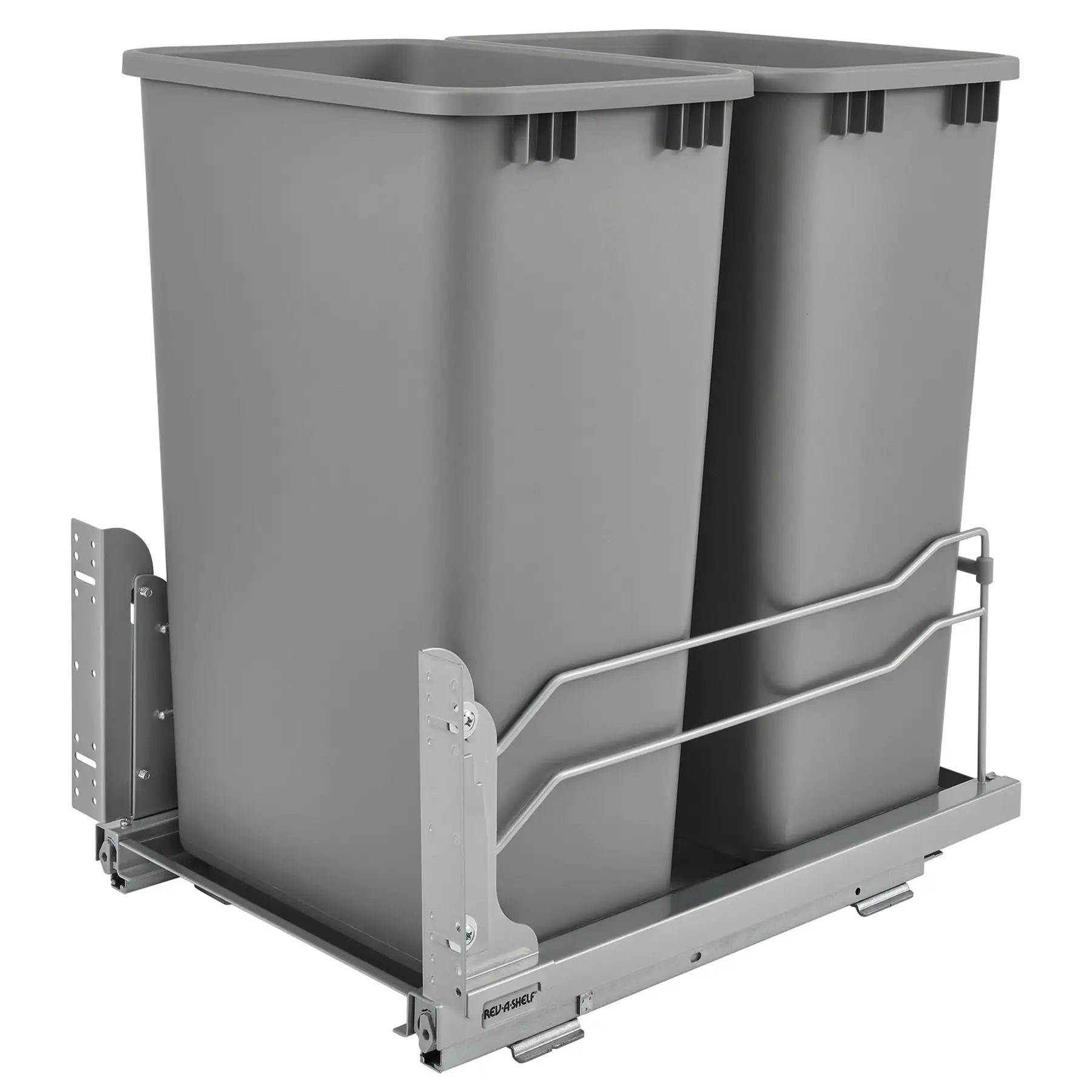 Rev-A-Shelf Double Pullout Trash Can 50 qt. with Soft-close, 53WC-2150SCDM-217