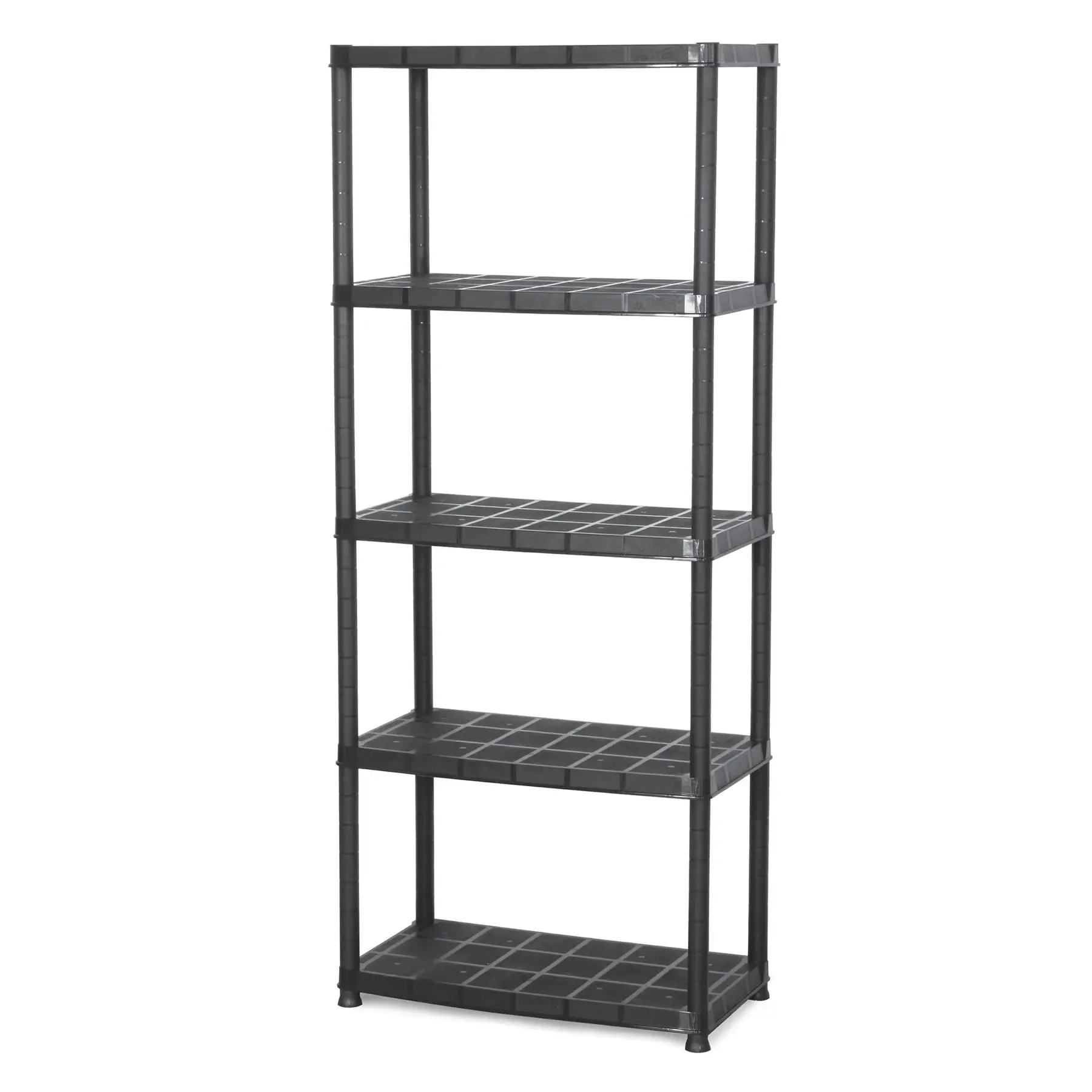 Ram Quality Products Platin 15 inch 5 Tier Plastic Storage Shelves, Black