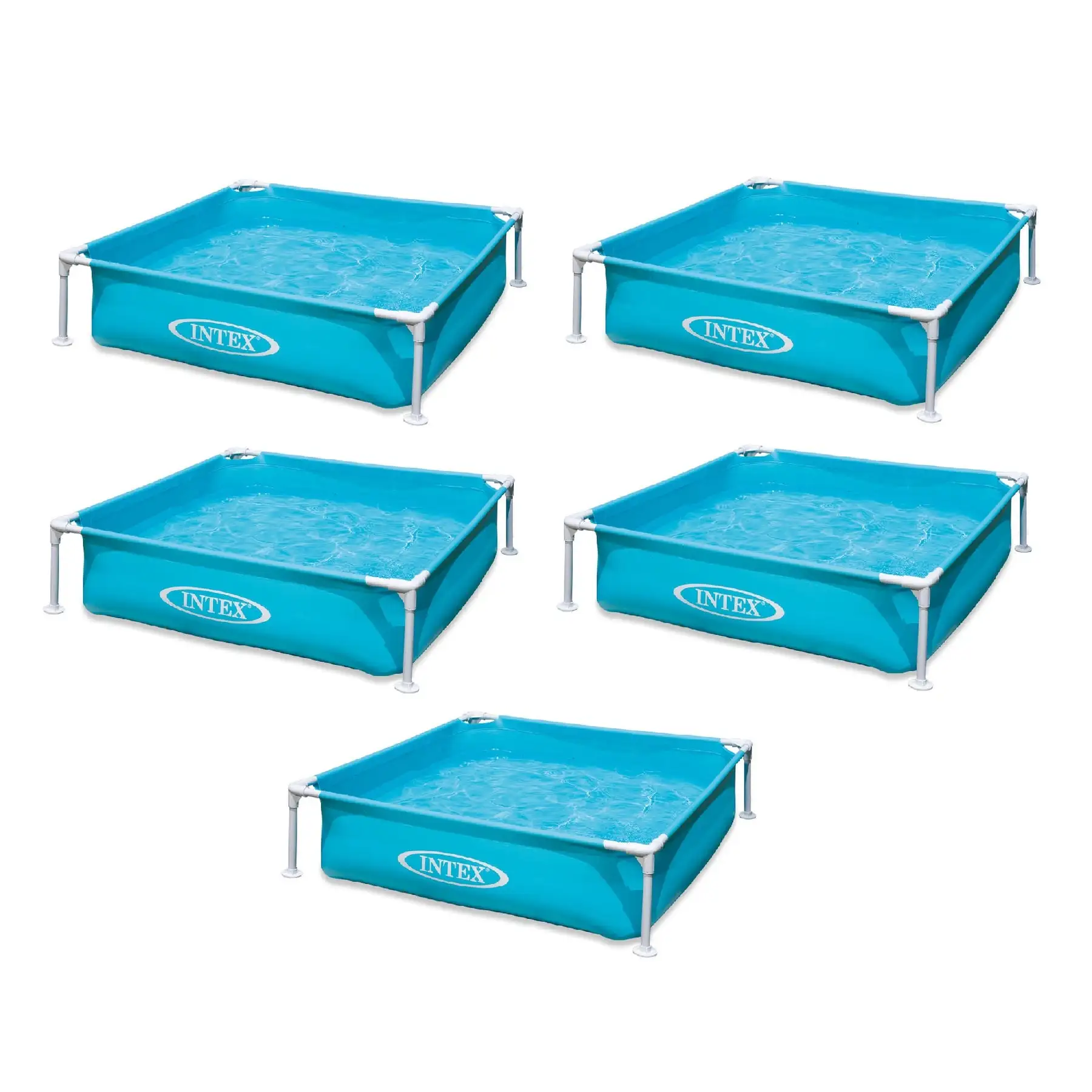 Intex Mini Frame Kiddie 4ft x 4ft x 12in Beginner Frame Swimming Pool (5 Pack)