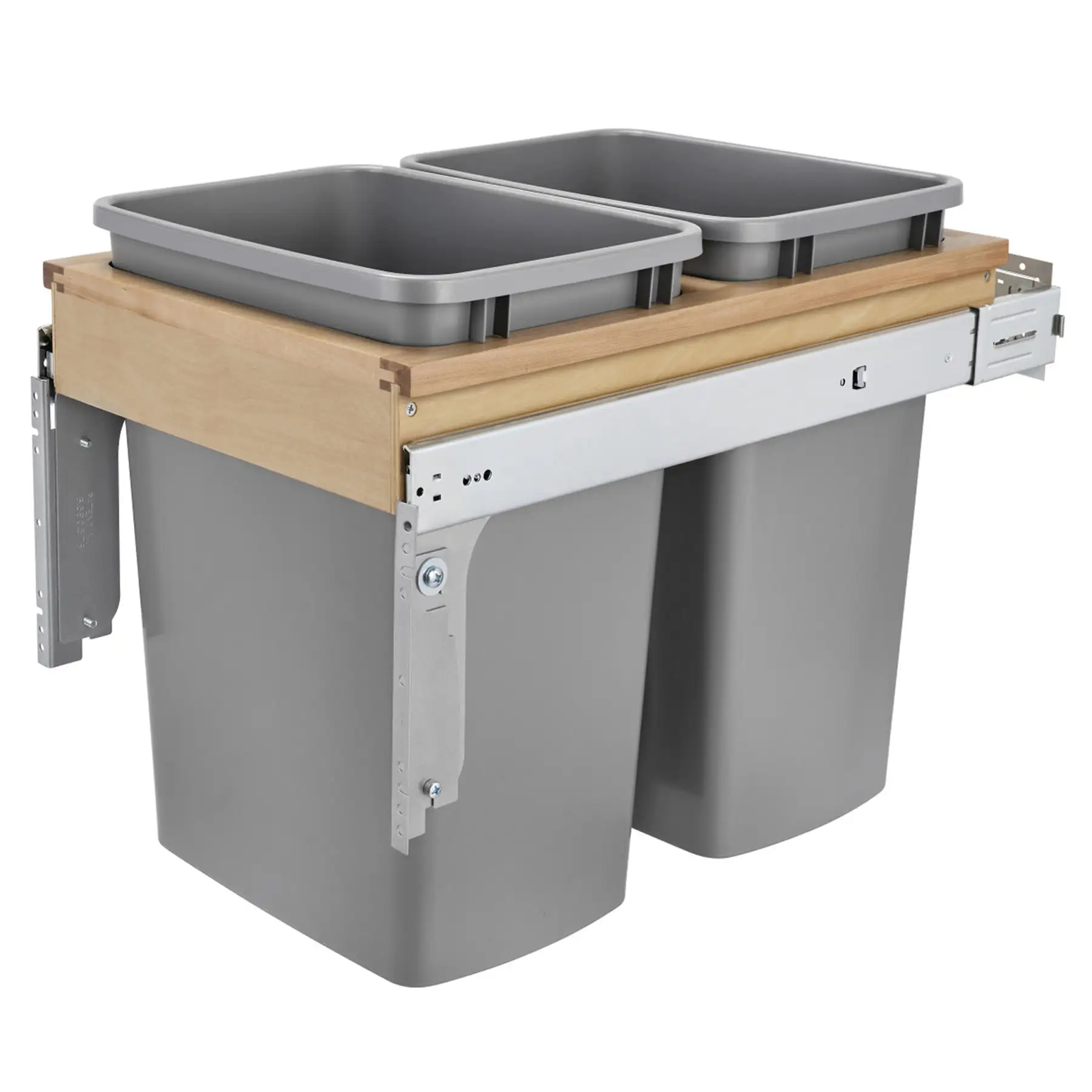 Rev-A-Shelf Pullout Top Mount Trash Can w/ Soft-close, 35 qt., 4WCTM-18BBSCDM2