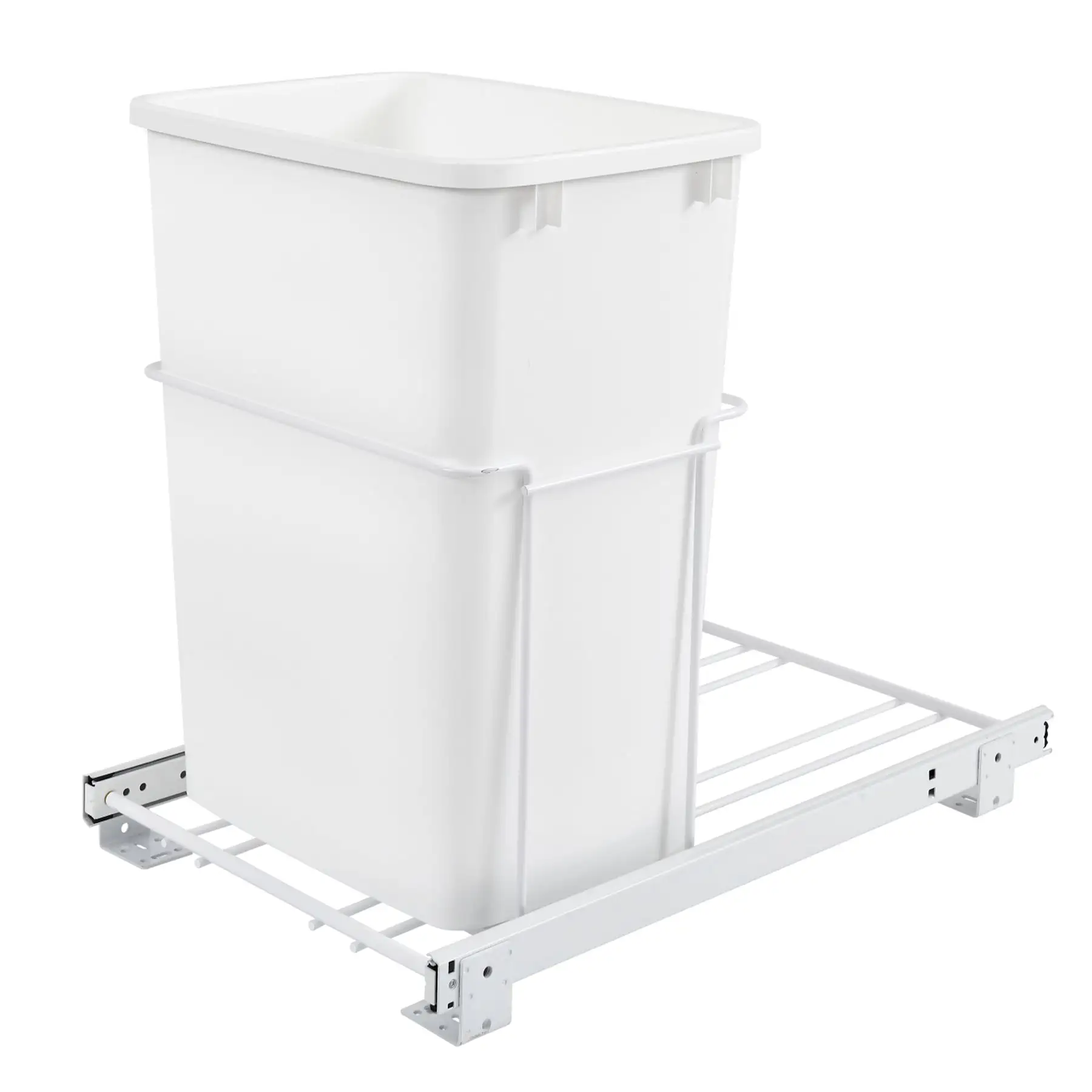 Rev-A-Shelf Single Pullout 35 qt. Trash Can for Kitchen Cabinets, RV-18PB-1