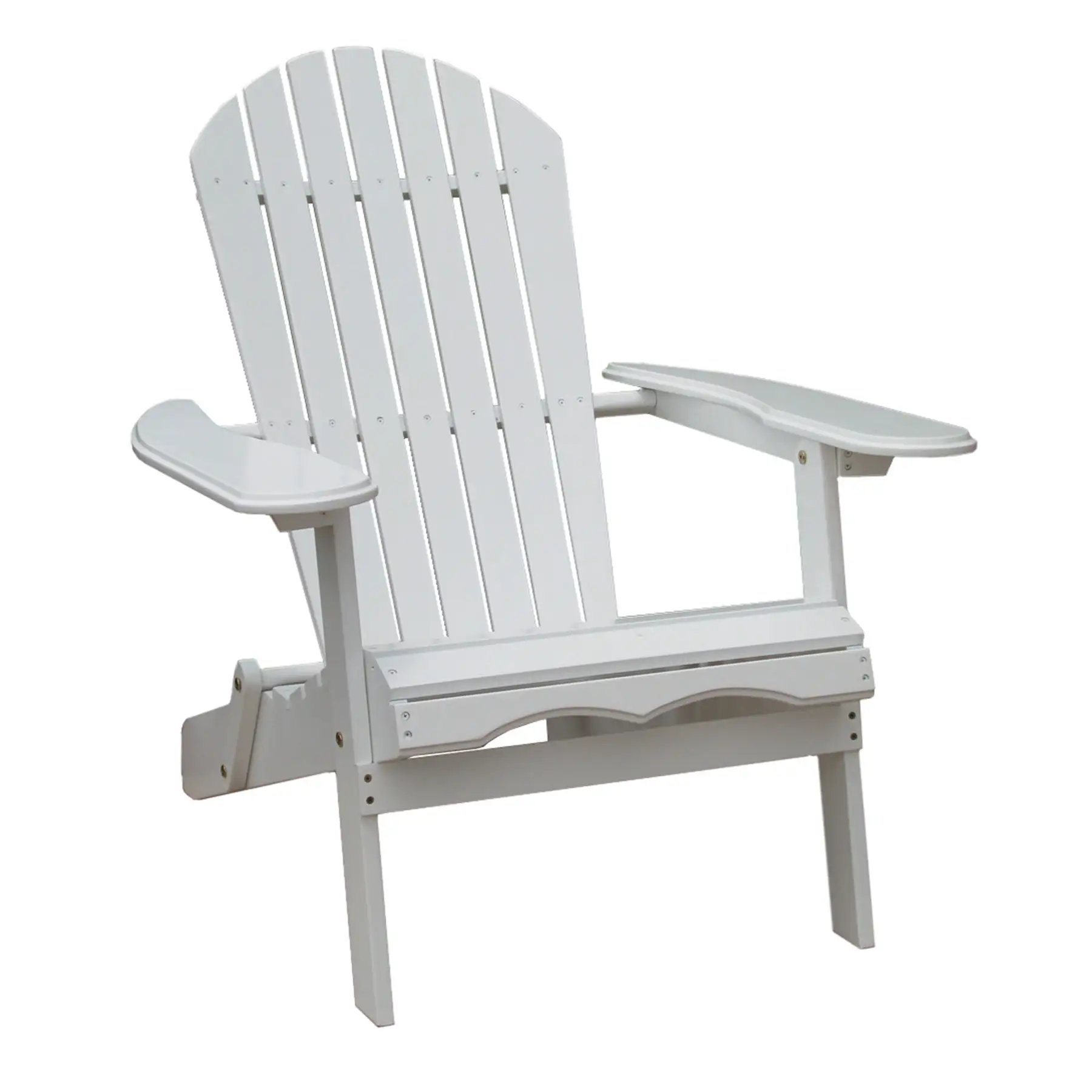 Northbeam Outdoor Garden Portable Foldable Wooden Adirondack Deck Chair, White