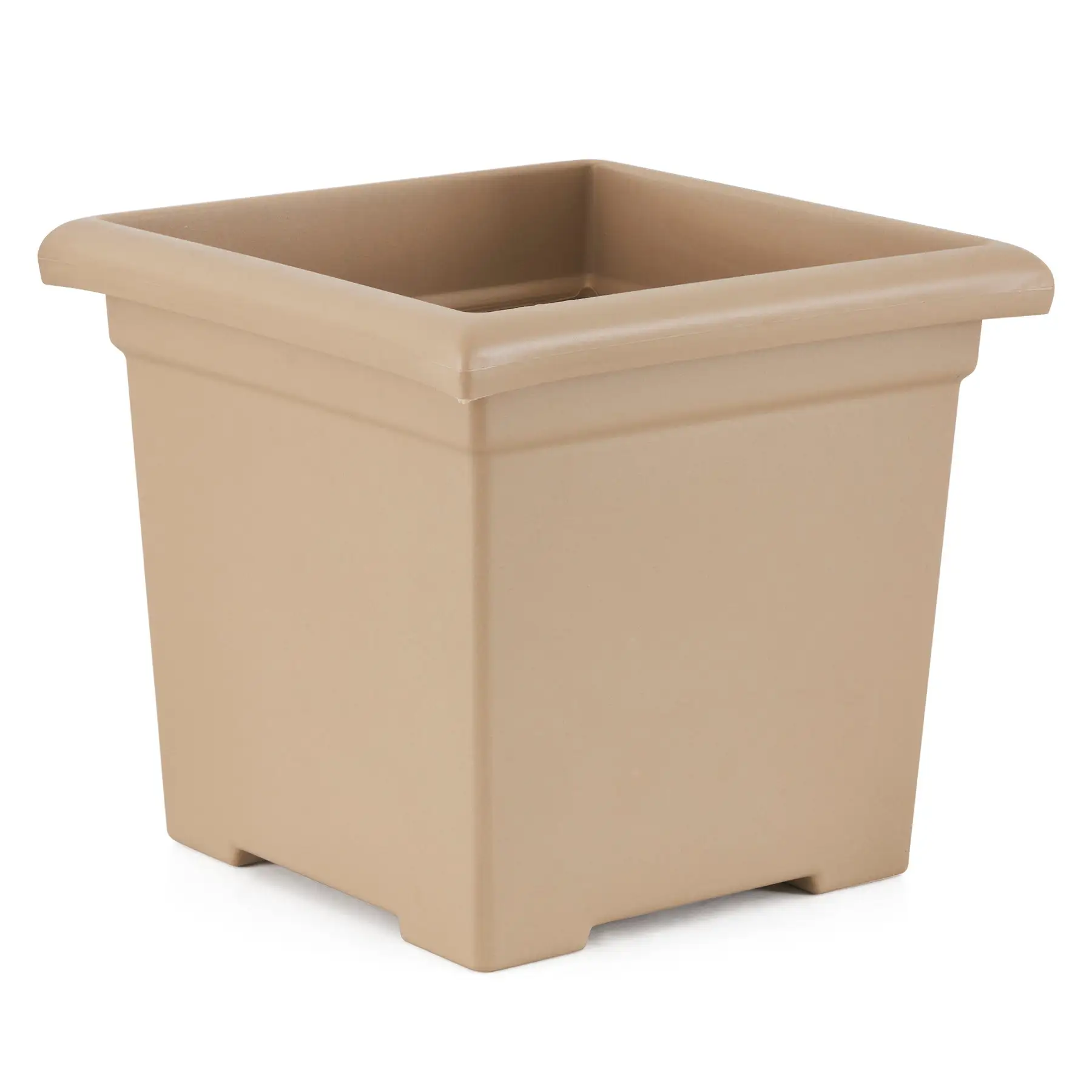 HC Companies 13.25" D x 15.5" W Outdoor Square Accent Planter, Sandstone Tan