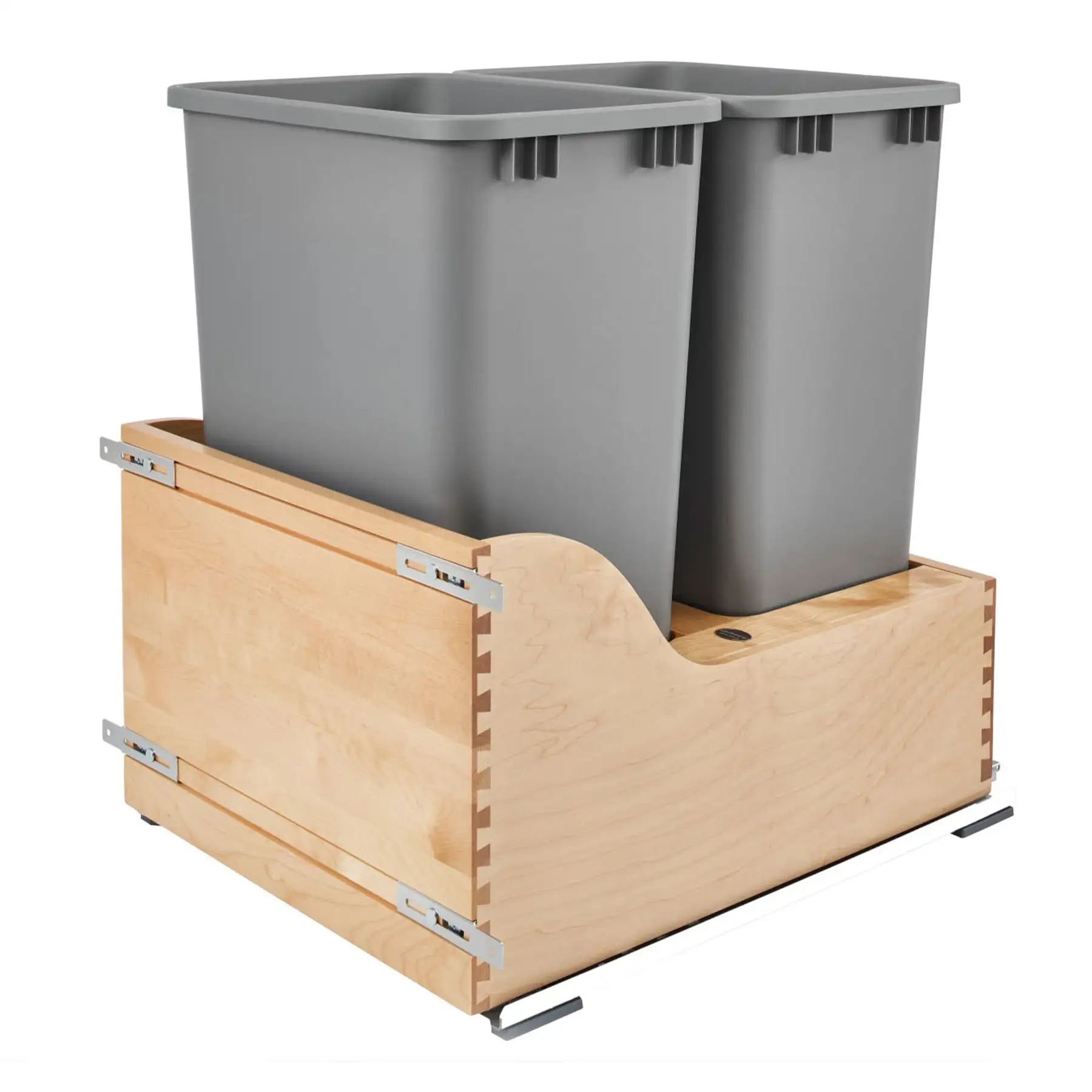 Rev-A-Shelf Dual Pullout Trash Can 50 qt. with Soft-close Slides, 4WCSC-2150DM-2