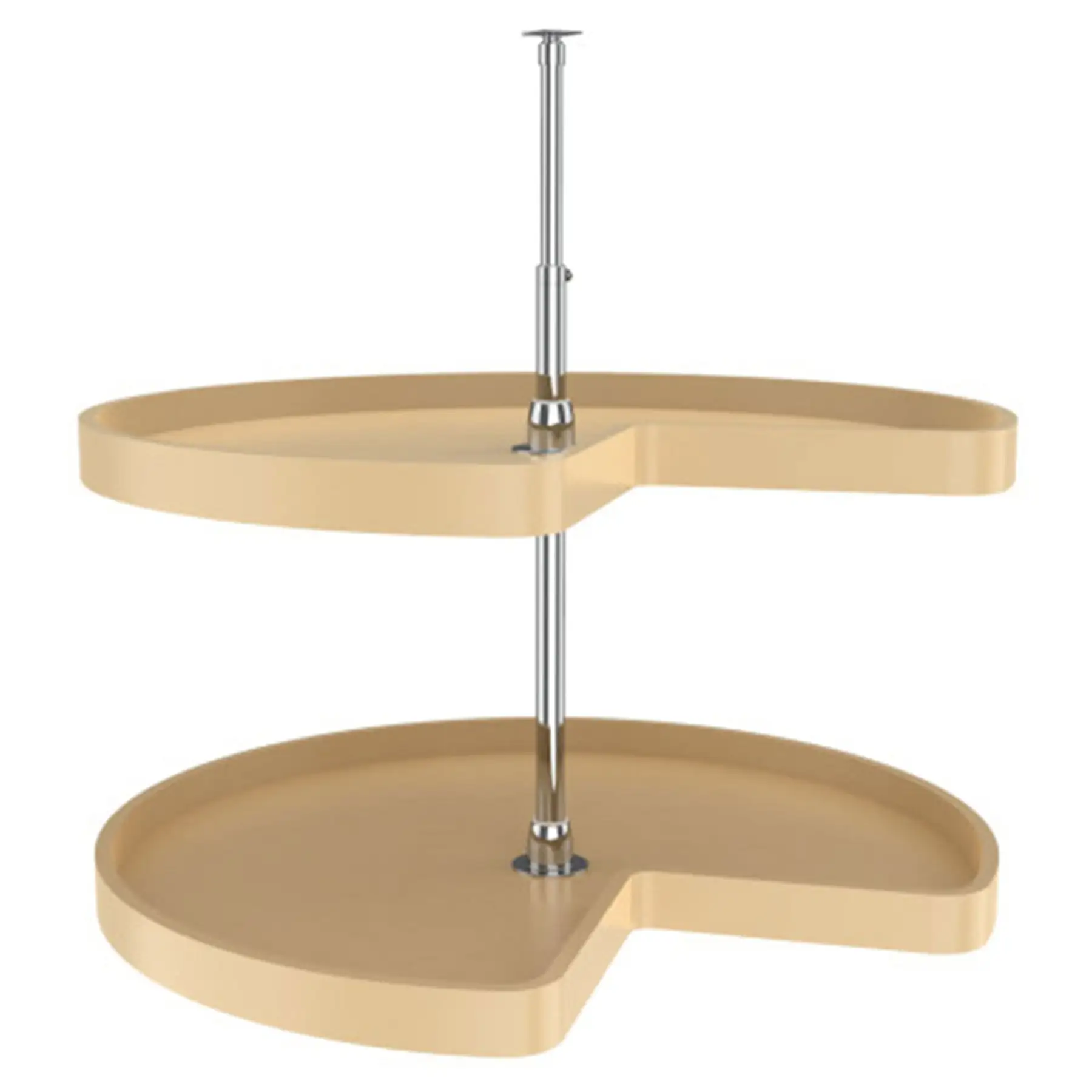 Rev-A-Shelf 6472-32-15-52 32-Inch Polymer Kidney 2-Shelf Lazy Susan, Almond