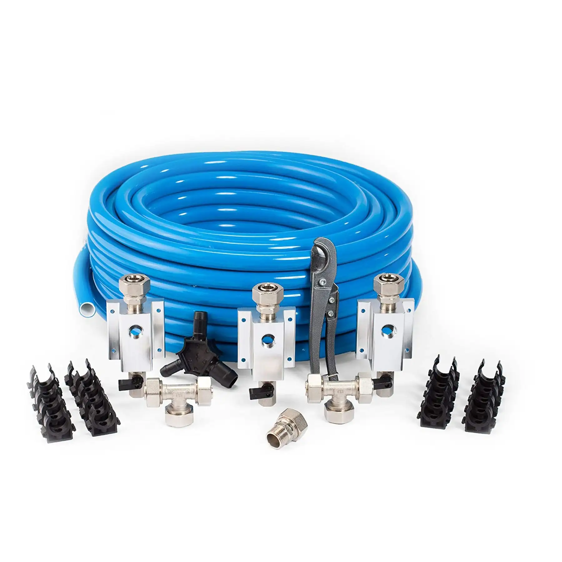 MaxLine 300 Foot 0.75 Inch Semi-Flexible Compressed Air Tubing Master Kit, Blue