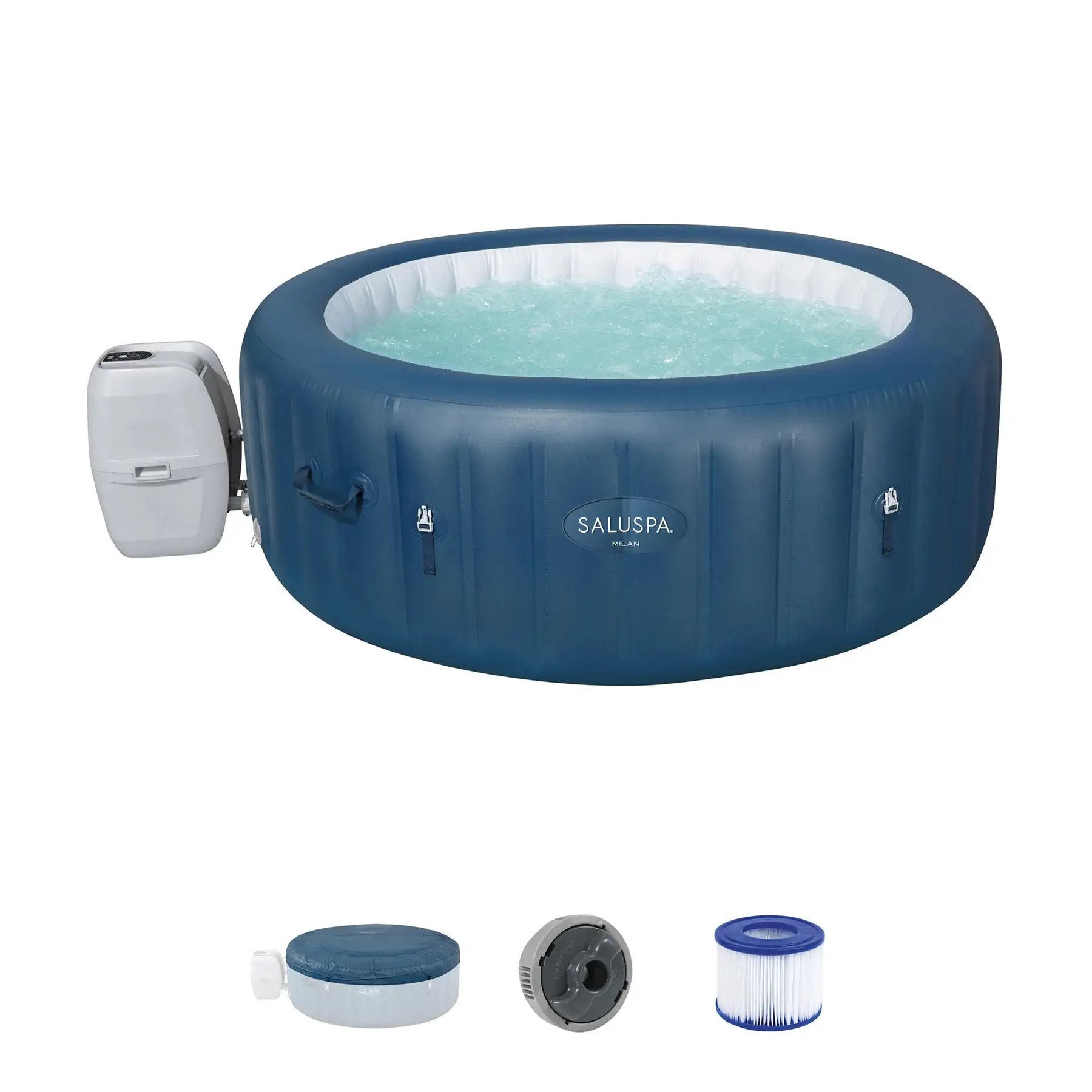 Bestway SaluSpa Milan AirJet Inflatable Hot Tub with 140 Soothing Jets, Blue