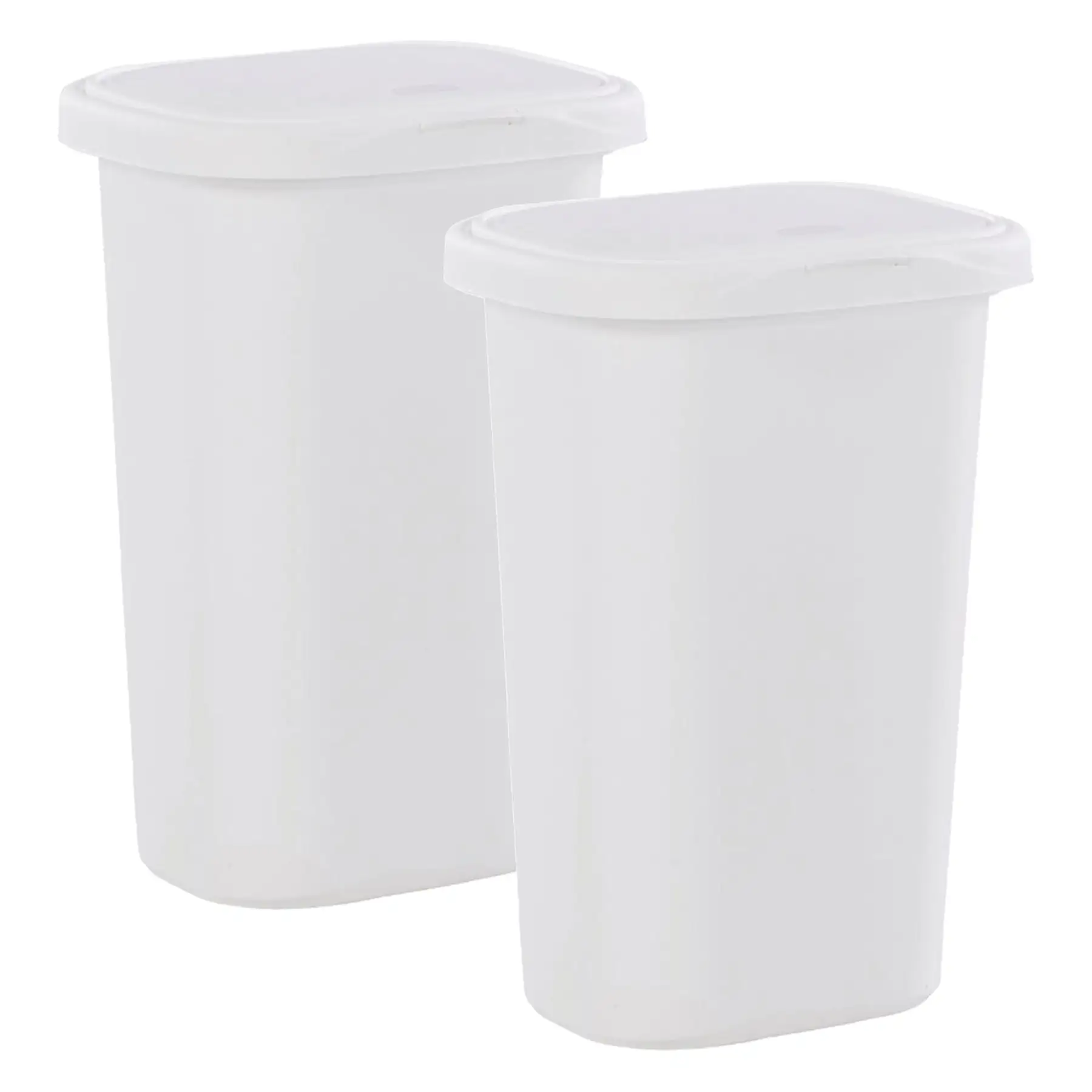 Rubbermaid 13.25 Gallon Rectangular Spring-Top Lid Wastebasket Trash Can, 2 Pack