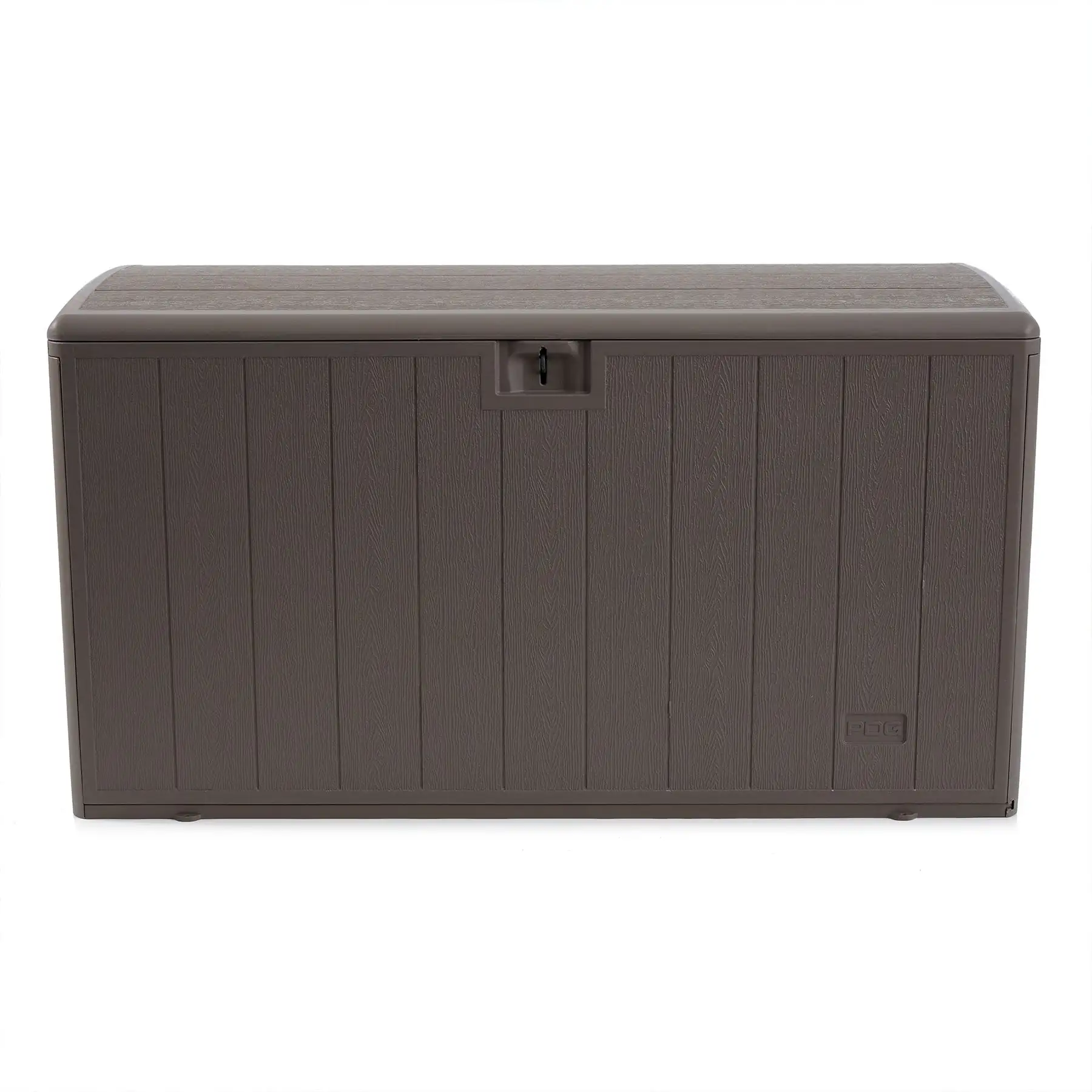 Plastic Development Group 105 Gallon Outdoor Patio Storage Deck Box, Driftwood