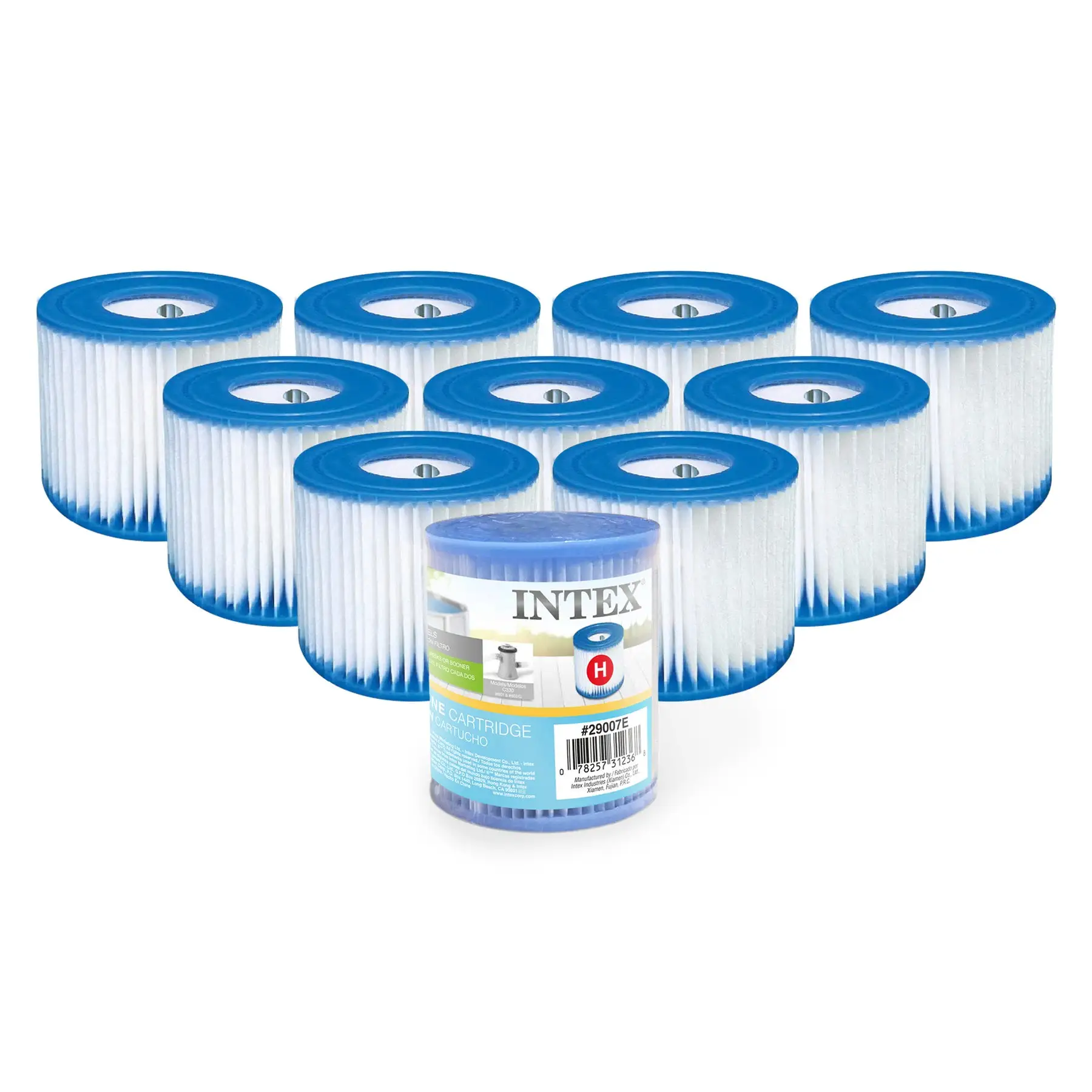 Intex Type H Easy Set Filter Cartridge Replacement for Swimming Pools (10 Pack)