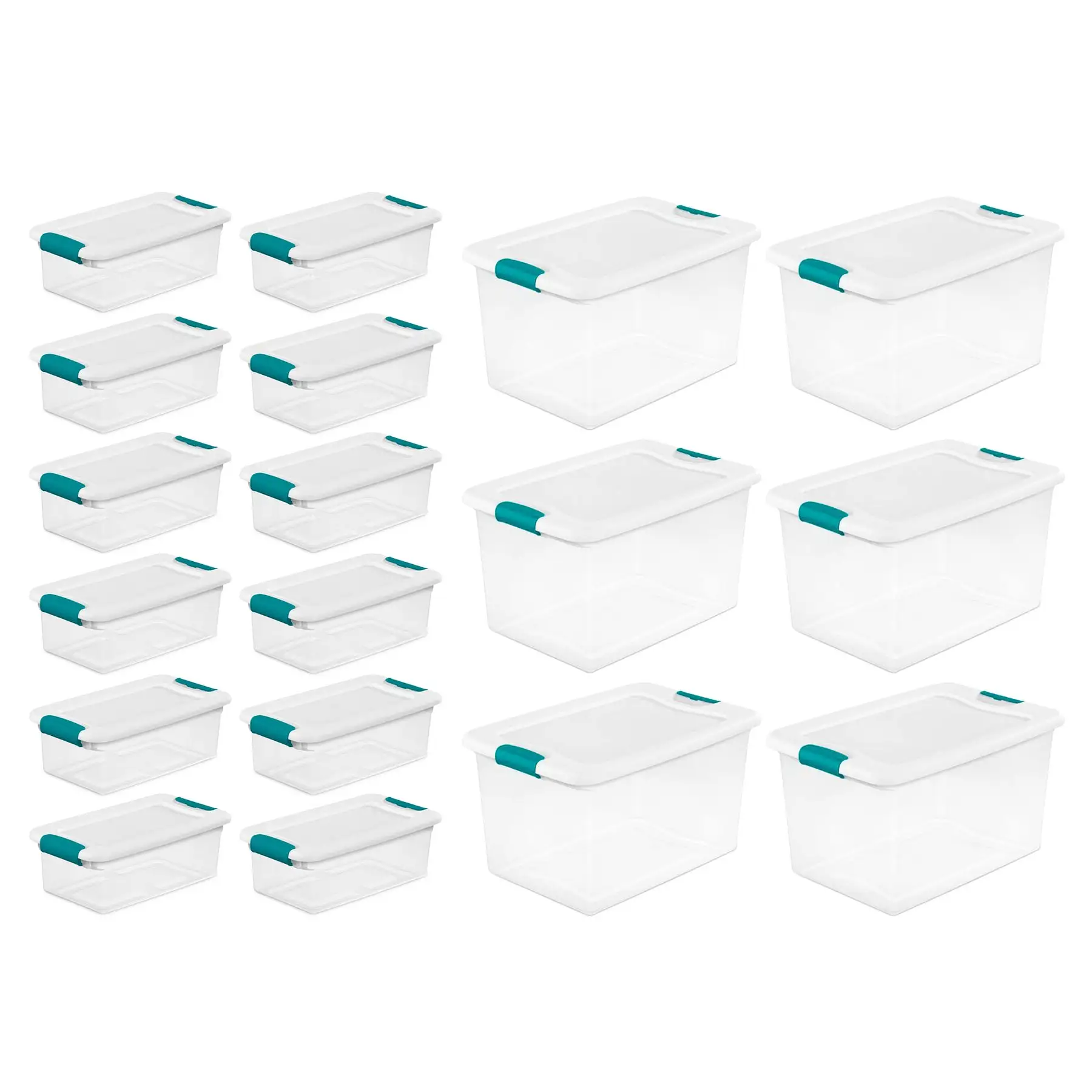 Sterilite 6 Qt Latch Storage Box,12 Pack, and 64 Qt Latch Storage Box, 6 Pack