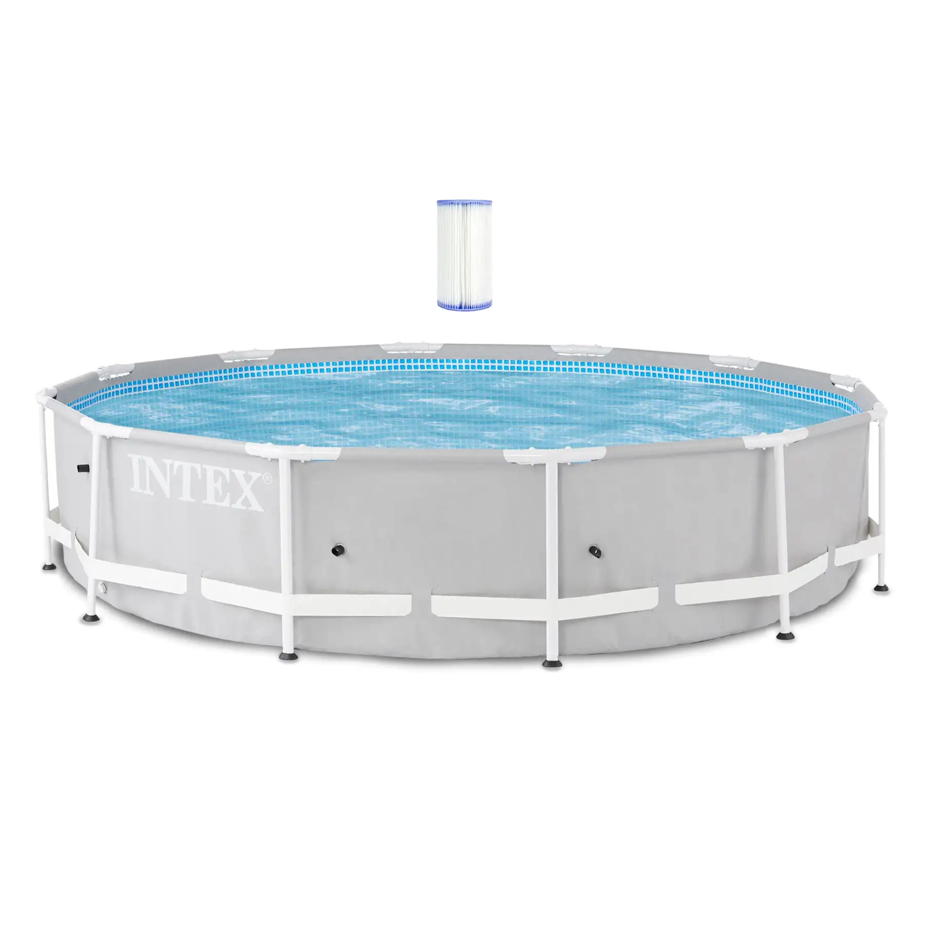 Intex 12' x 30" Steel Frame Above Ground Pool & Type A & C Filter Pump Cartridge