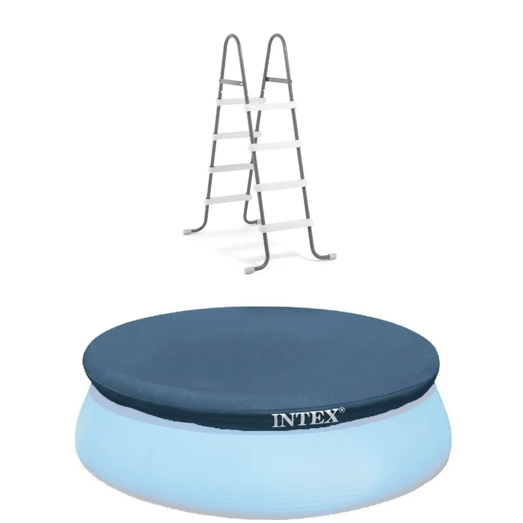 Intex Steel Frame Above Ground Pool Ladder & Intex 15 Ft Above Ground Pool Cover