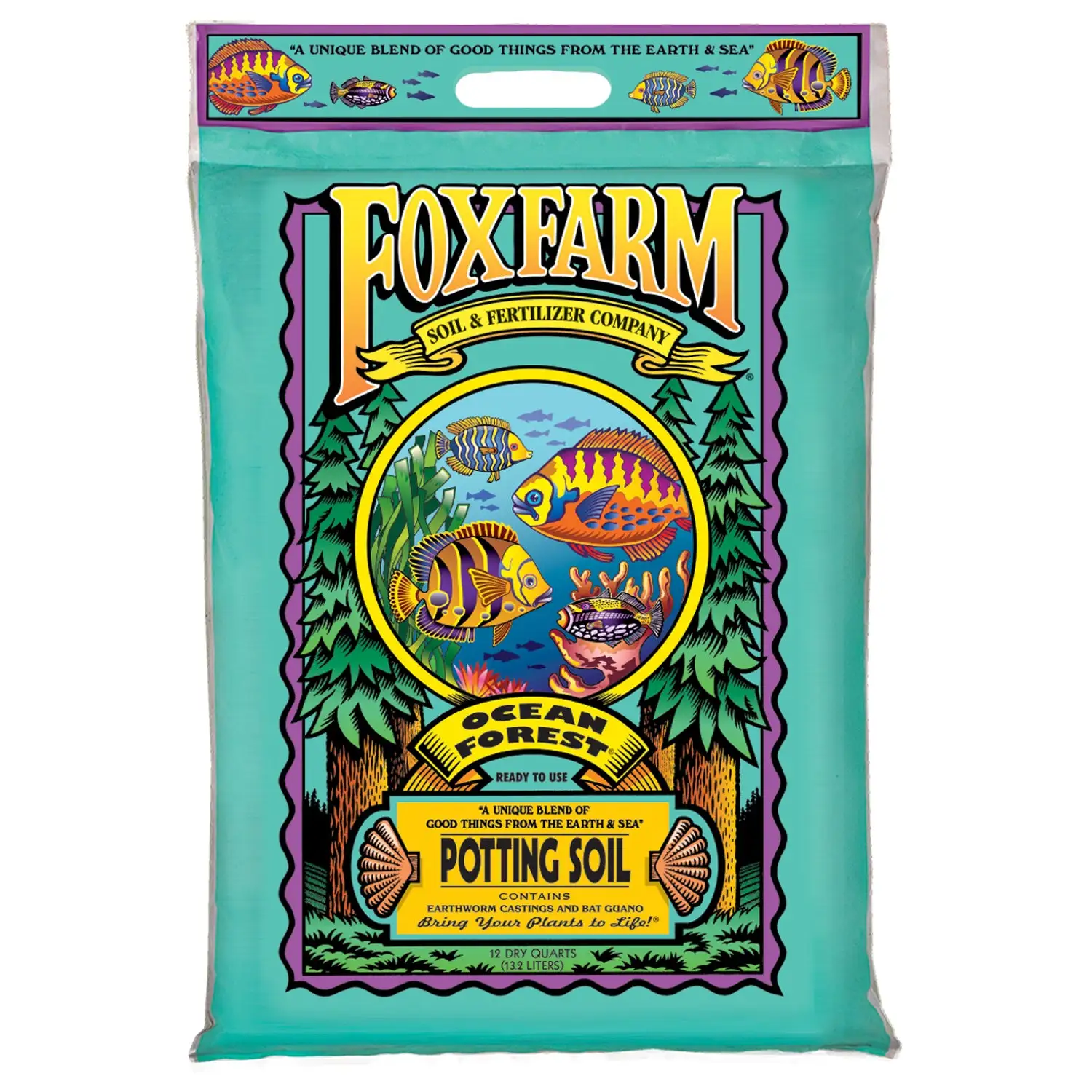 FoxFarm Ocean Forest Organic Garden Potting Soil Mix, 12 Quart Bag (12 Pack)