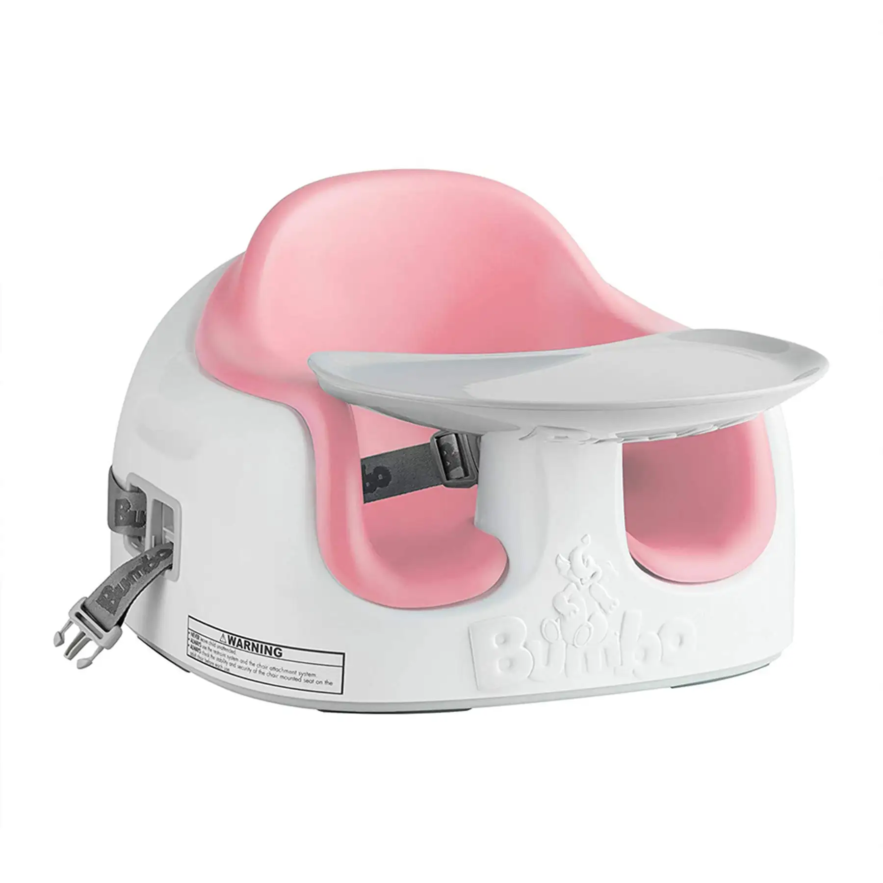 Bumbo Baby Toddler Adjustable 3-in-1 Booster Seat/High Chair & Tray, Cradle Pink