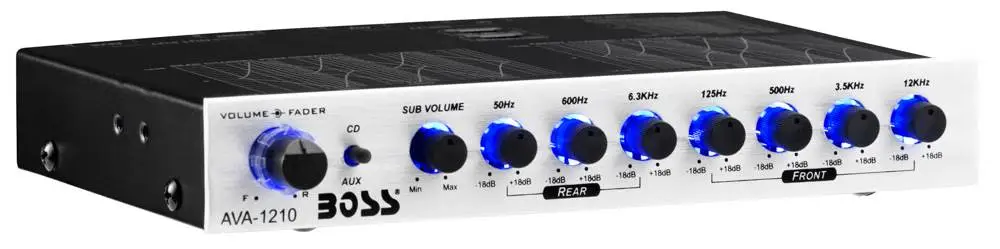 BOSS Audio 7-Band Car Stereo Equalizer Preamp Amplifier EQ w/ LED>AVA1210