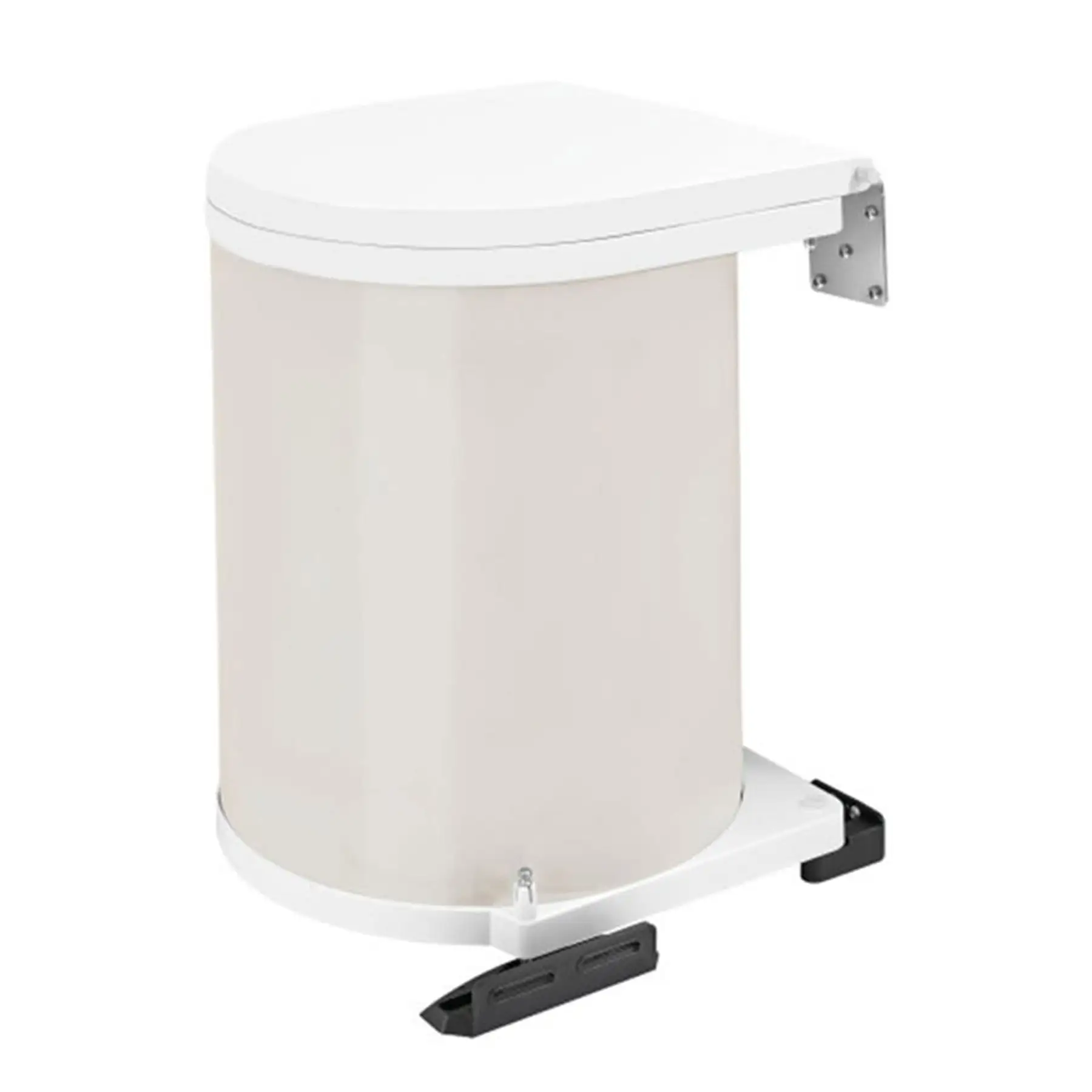 Rev-A-Shelf 14 L Pivot Out Under Sink Trash Can, White, 8-010212-14