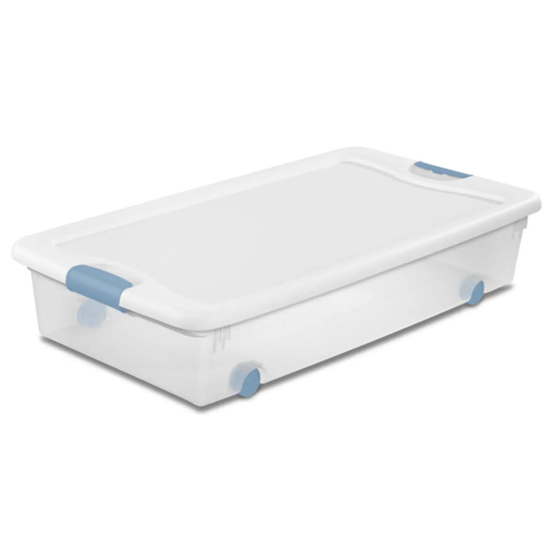 Sterilite 56 Quart Latching Stackable Wheeled Storage Container w/ Lid, (4 Pack)