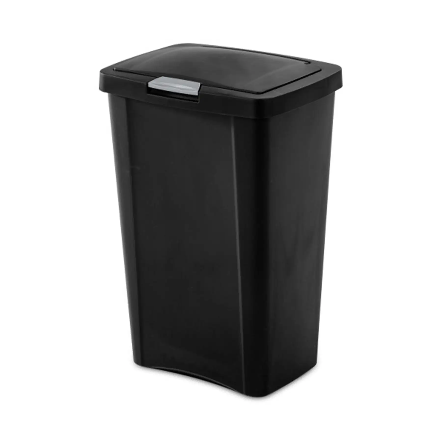 Sterilite 13 Gallon TouchTop Wastebasket with Titanium Latch, Black (4 Pack)