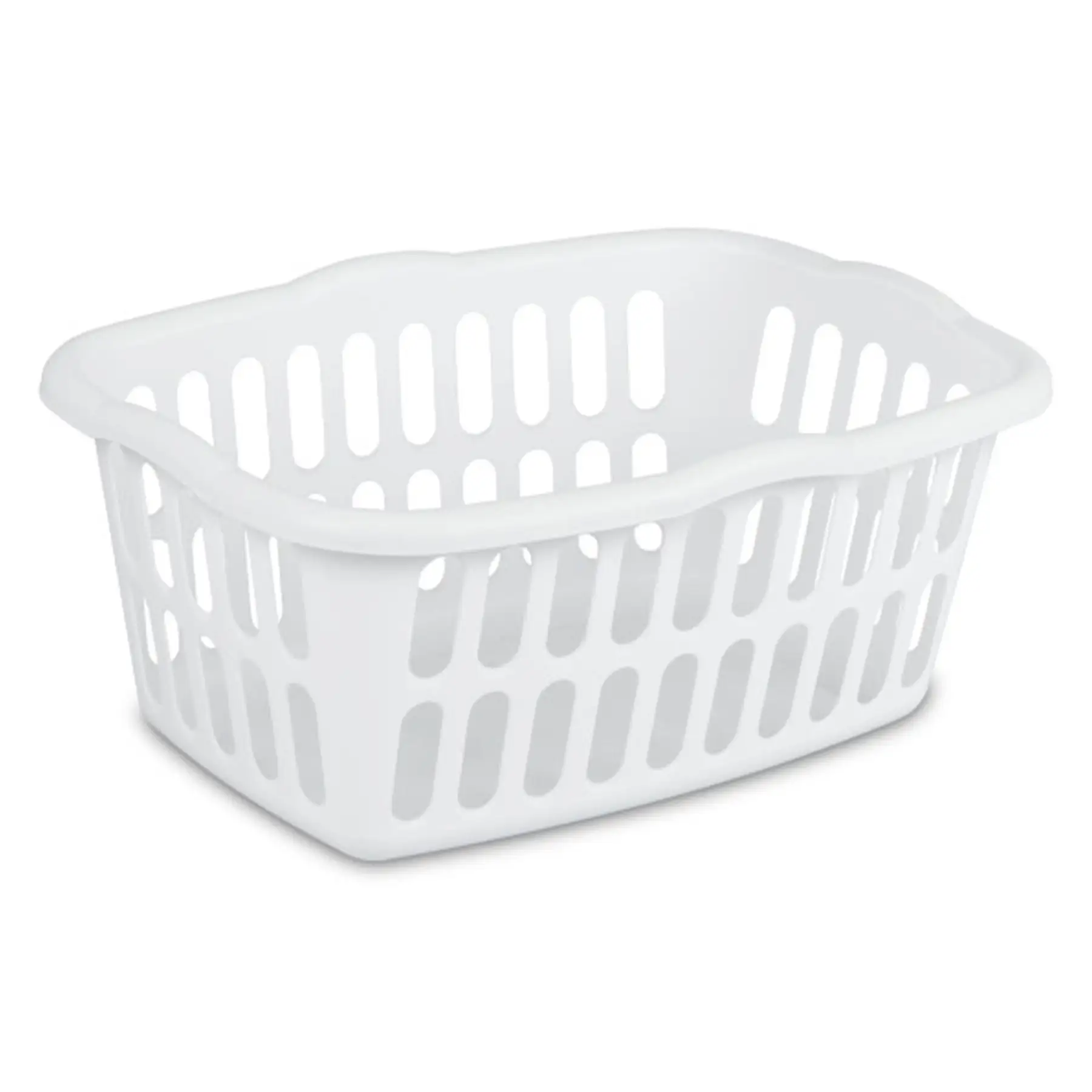 Sterilite 1.5 Bushel Rectangular Plastic Laundry Basket Bins, White, 12 Pack