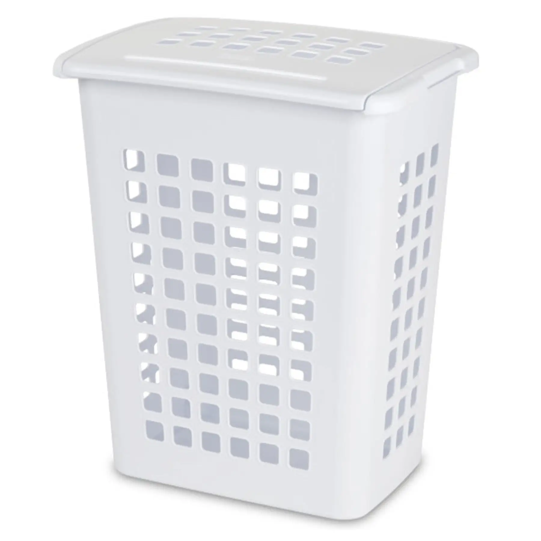 Sterilite Rectangular LiftTop Plastic Clothes Laundry Hamper Bin w/ Lid (4 Pack)