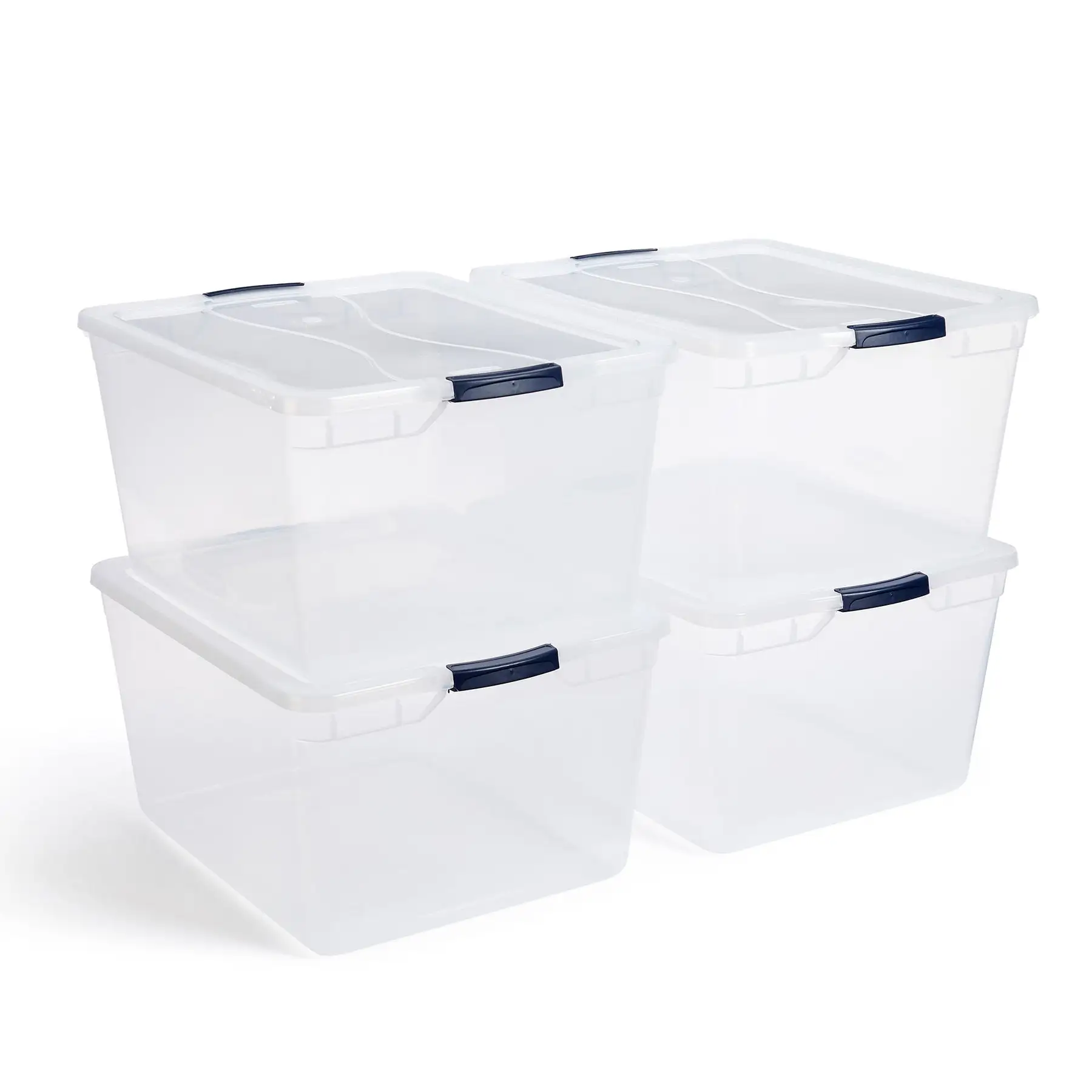 Rubbermaid Cleverstore 71 Qt Latching Plastic Storage Container & Lid (4 Pack)