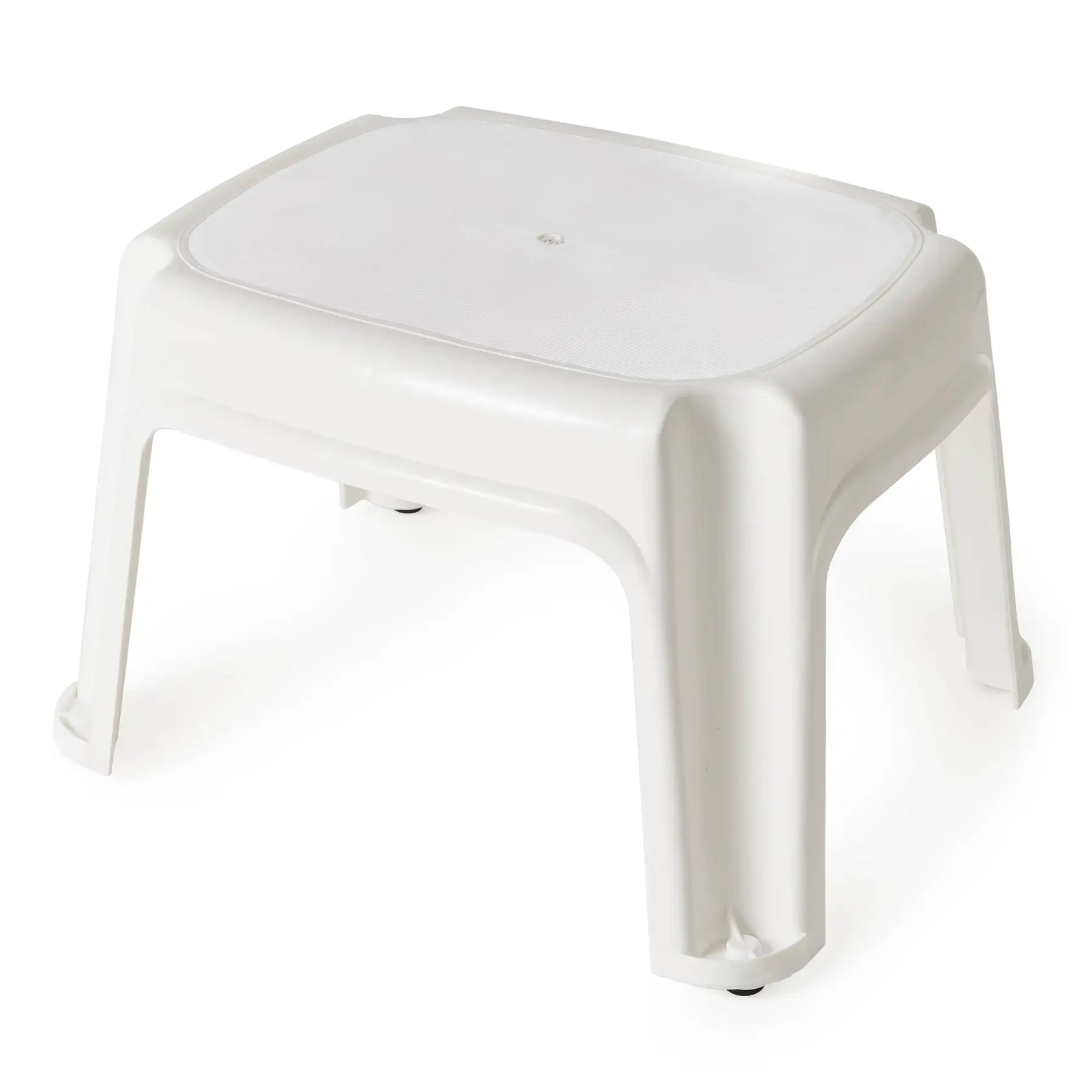 Gracious Living Non Slip 9.5" Rubber 1 Step Home Step Stool, White