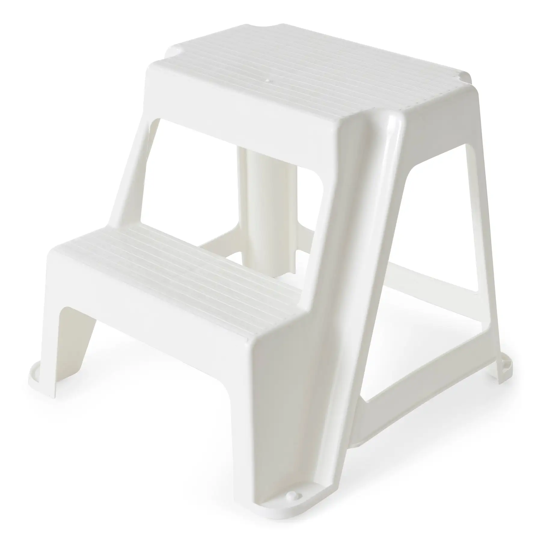 Gracious Living 16" Plastic 2 Step Portable Garage Home & Kitchen Stool, White