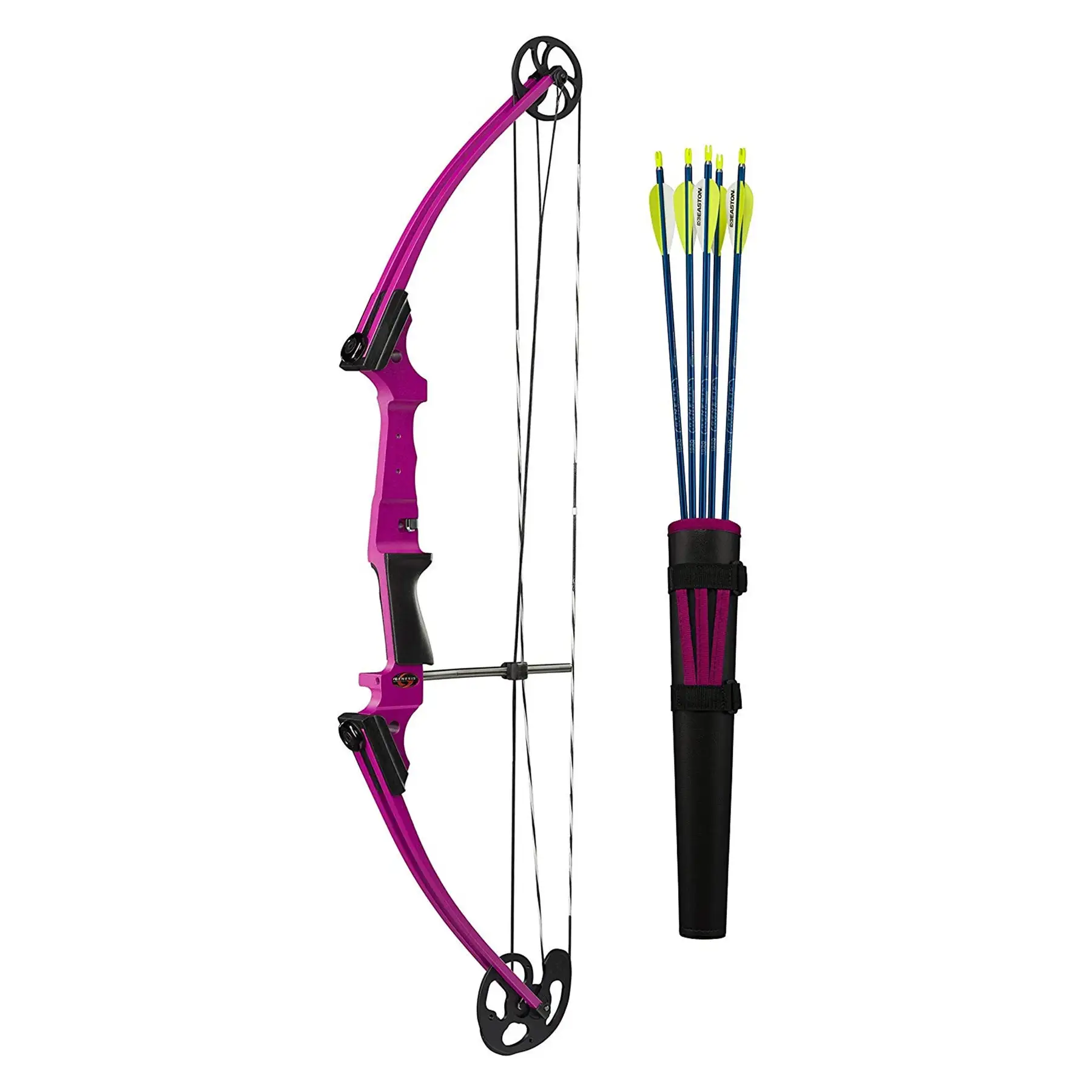 Genesis Original Lightweight Archery Compound Bow/Arrow Set, Left Handed, Purple