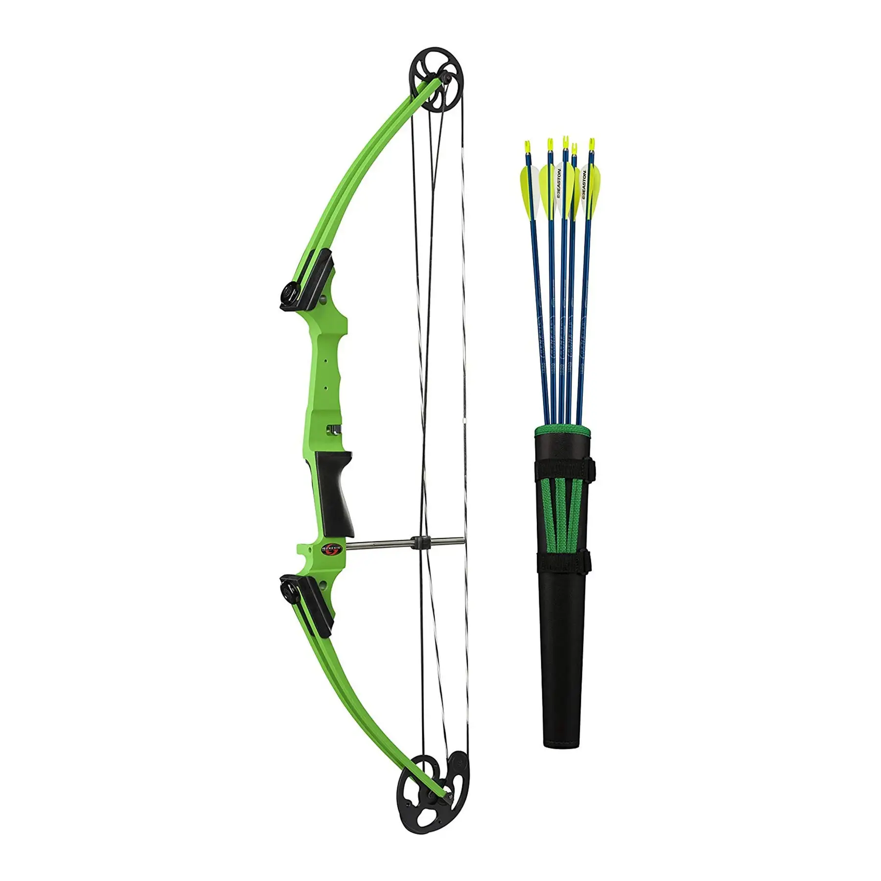 Genesis Original Lightweight Archery Compound Bow/Arrow Set, Left Handed, Green