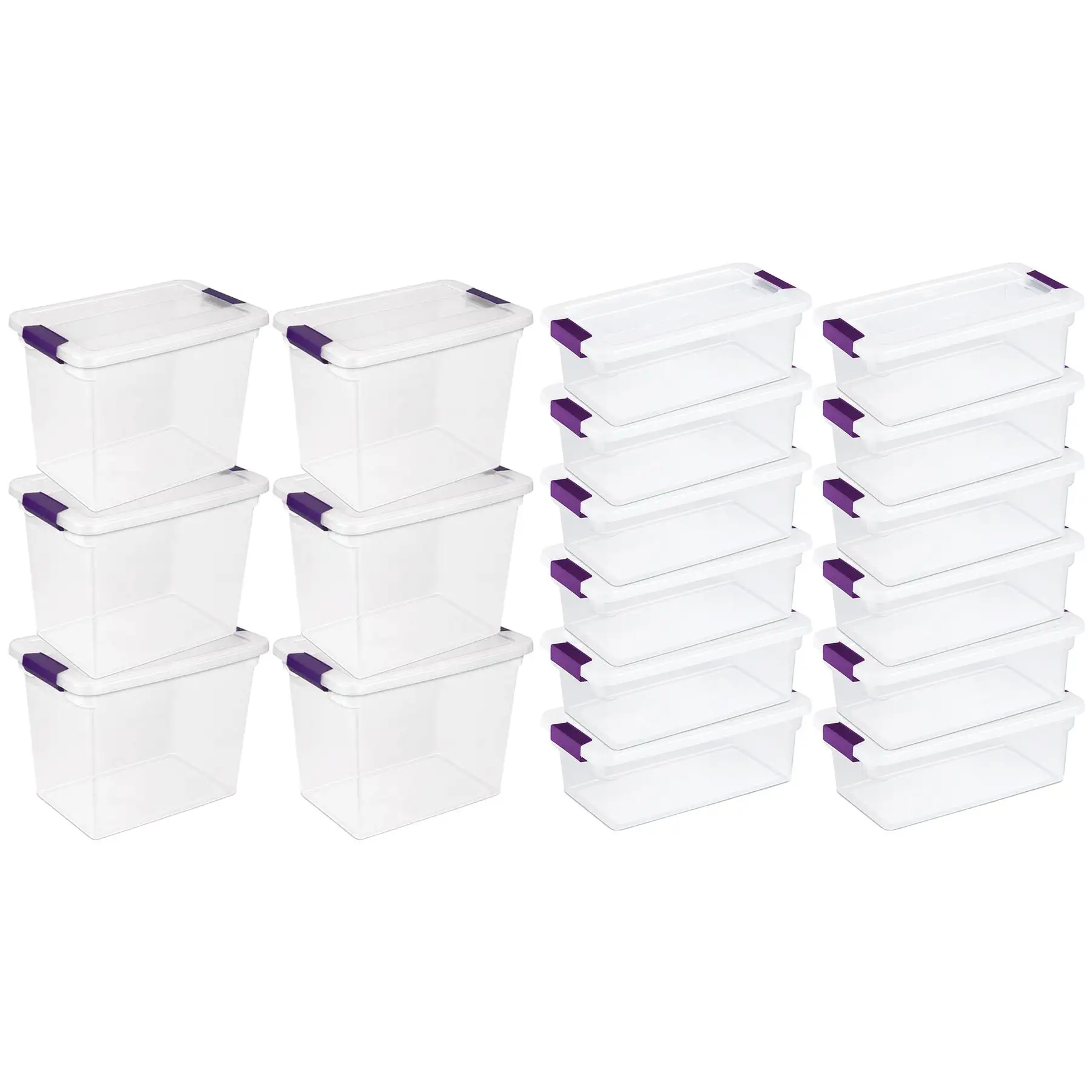 Sterilite 27 Qt Storage Container, 6 Pack, and 6 Qt Storage Container, 12 Pack