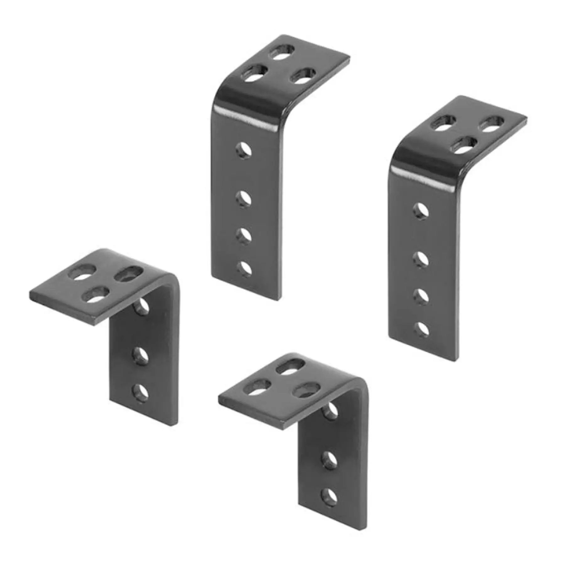 Reese 58314 Universal Trailer Hitch Rail Steel Mounting Brackets, Black (4 Pack)