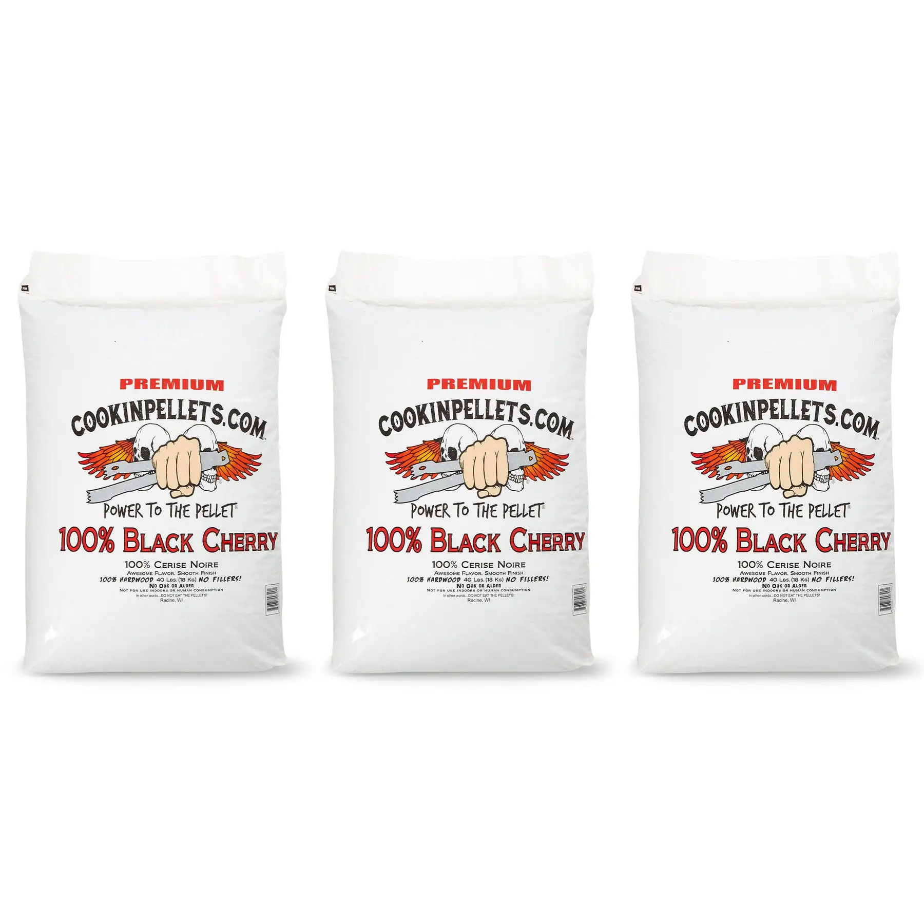 CookinPellets 40 Pound Black Cherry Grill Smoker Hardwood Wood Pellets (3 Pack)