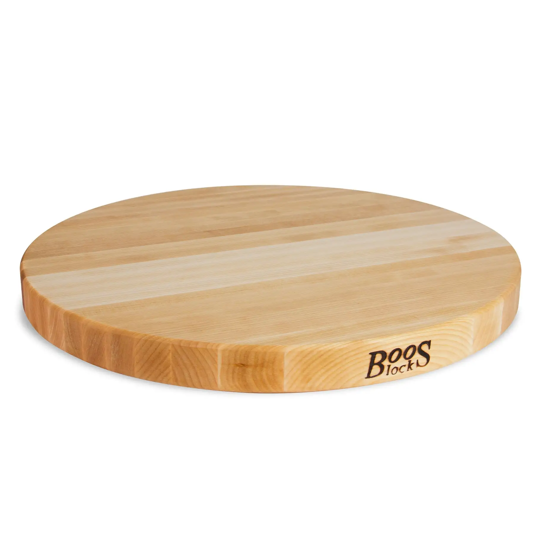 John Boos Maple Wood End Grain Round Cutting Board for Kitchen, 18" x 18" x 1.5"