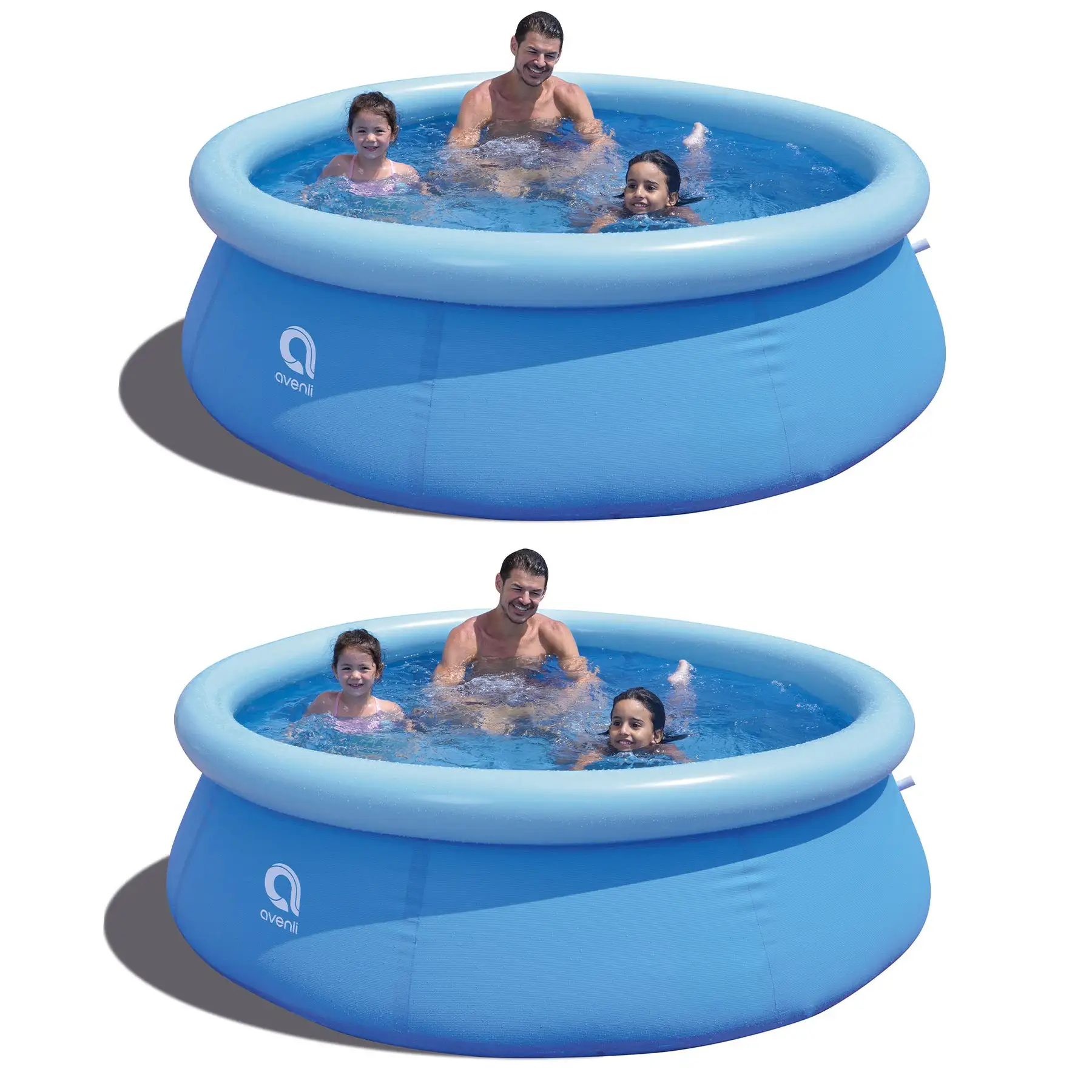 JJLeisure 8' x 25" Prompt Set Inflatable Outdoor Backyard Swimming Pool (2 Pack)