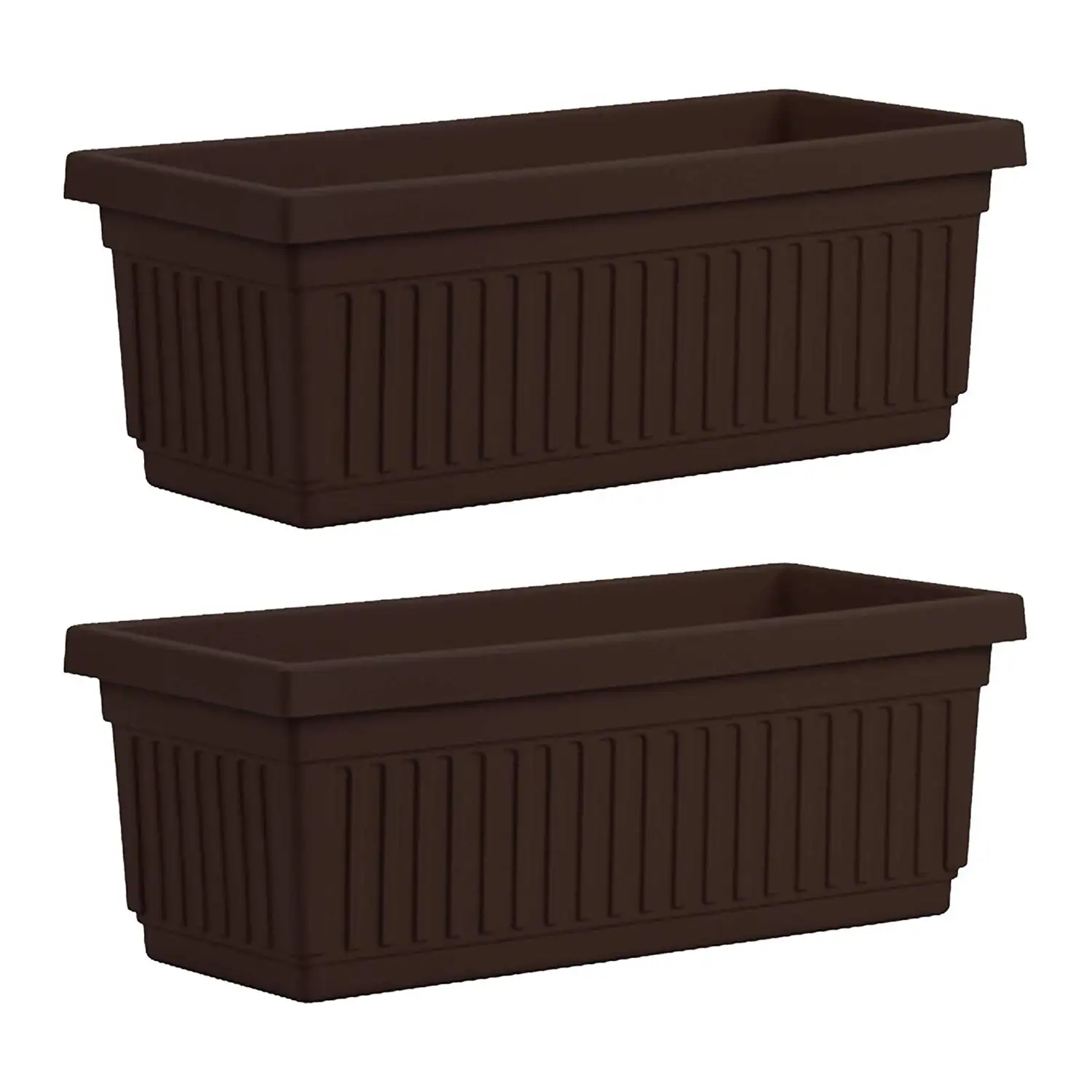 HC Companies VNP30000E21 29.5 In Plastic Venetian Flower Box, Chocolate (2 Pack)