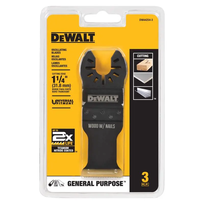 DeWalt DWA4254-3 Universal Fitment Oscillating Blade Set