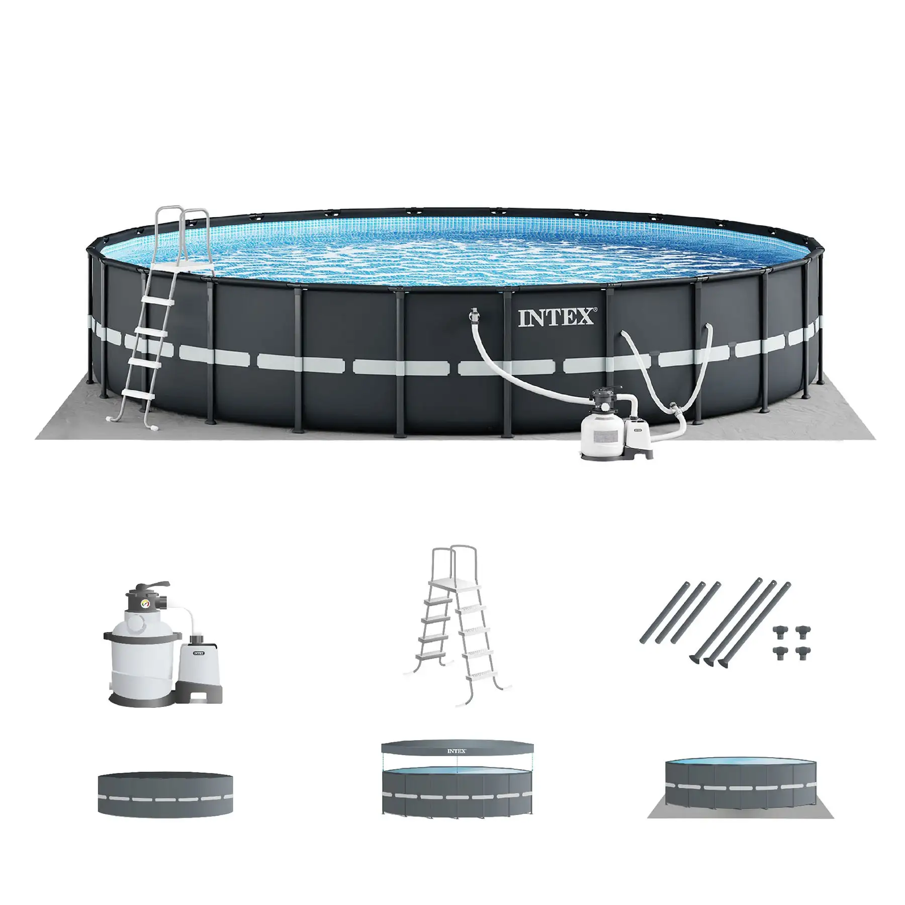 Intex Ultra XTR Frame 14' x 42" Round Above Ground Outdoor Swimming Pool Set