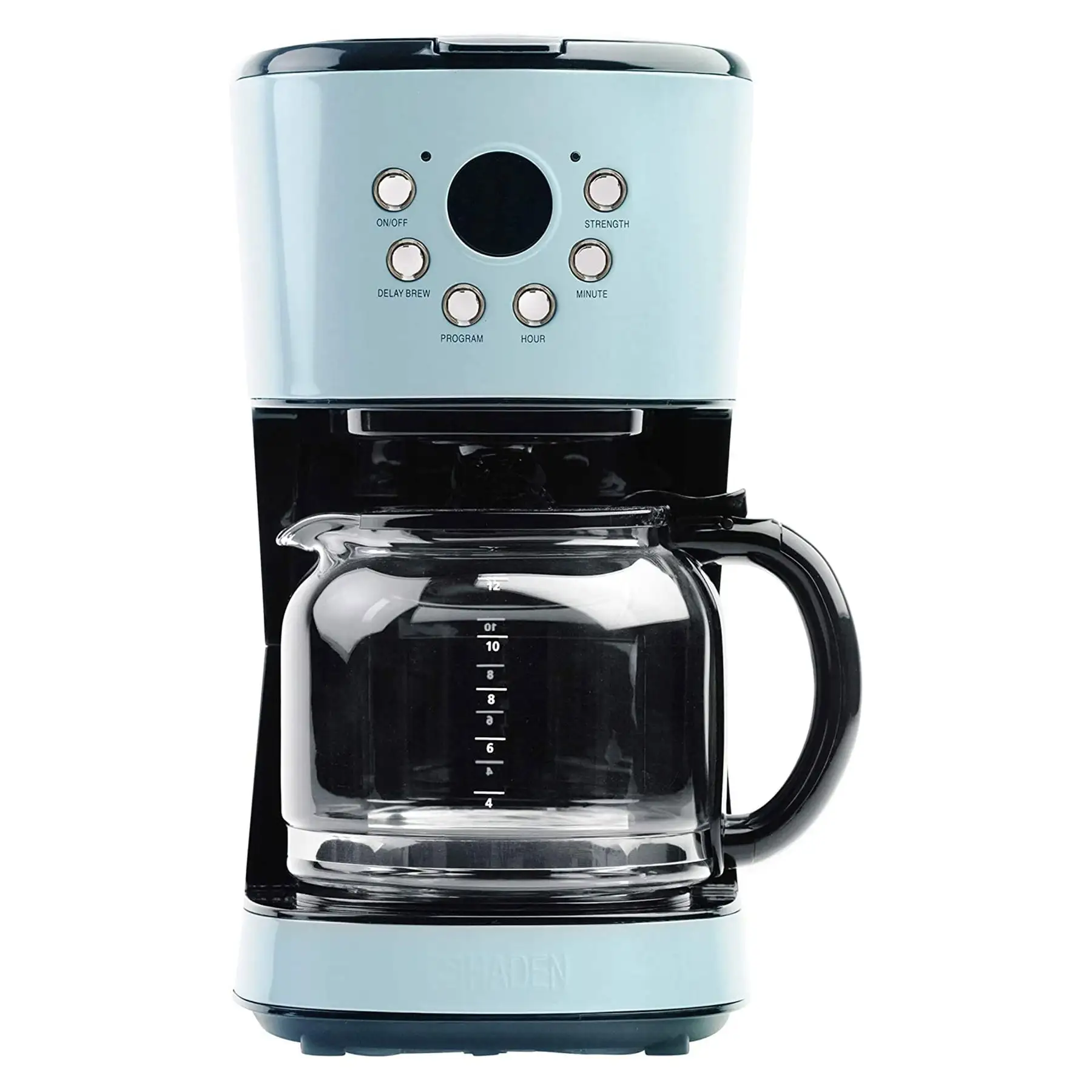 Haden Coffee Machine, 12 Cup Programmable Drip Coffee Maker, Turquoise & Chrome