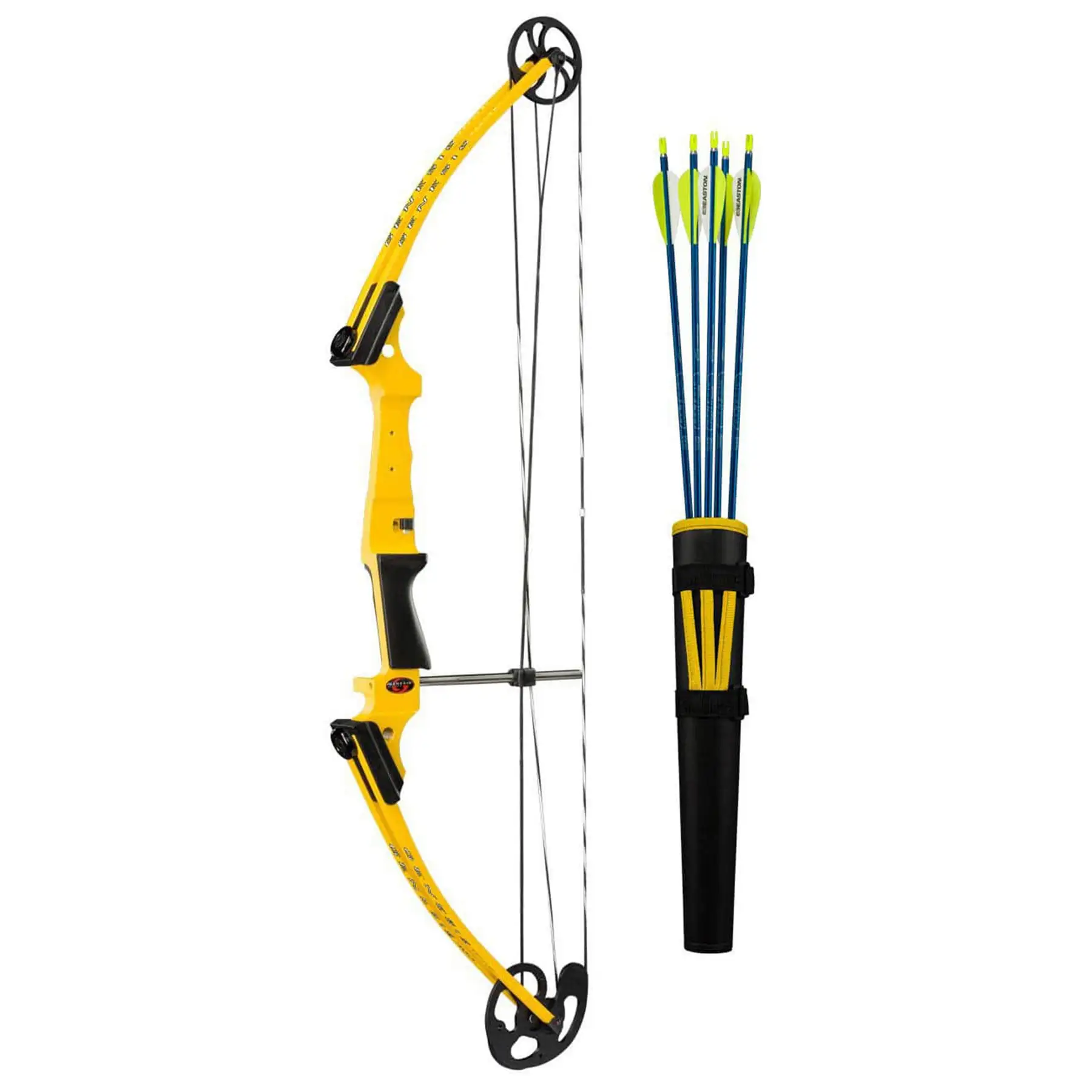 Genesis Original Lightweight Archery Compound Bow/Arrow Set, Right Handed,Yellow