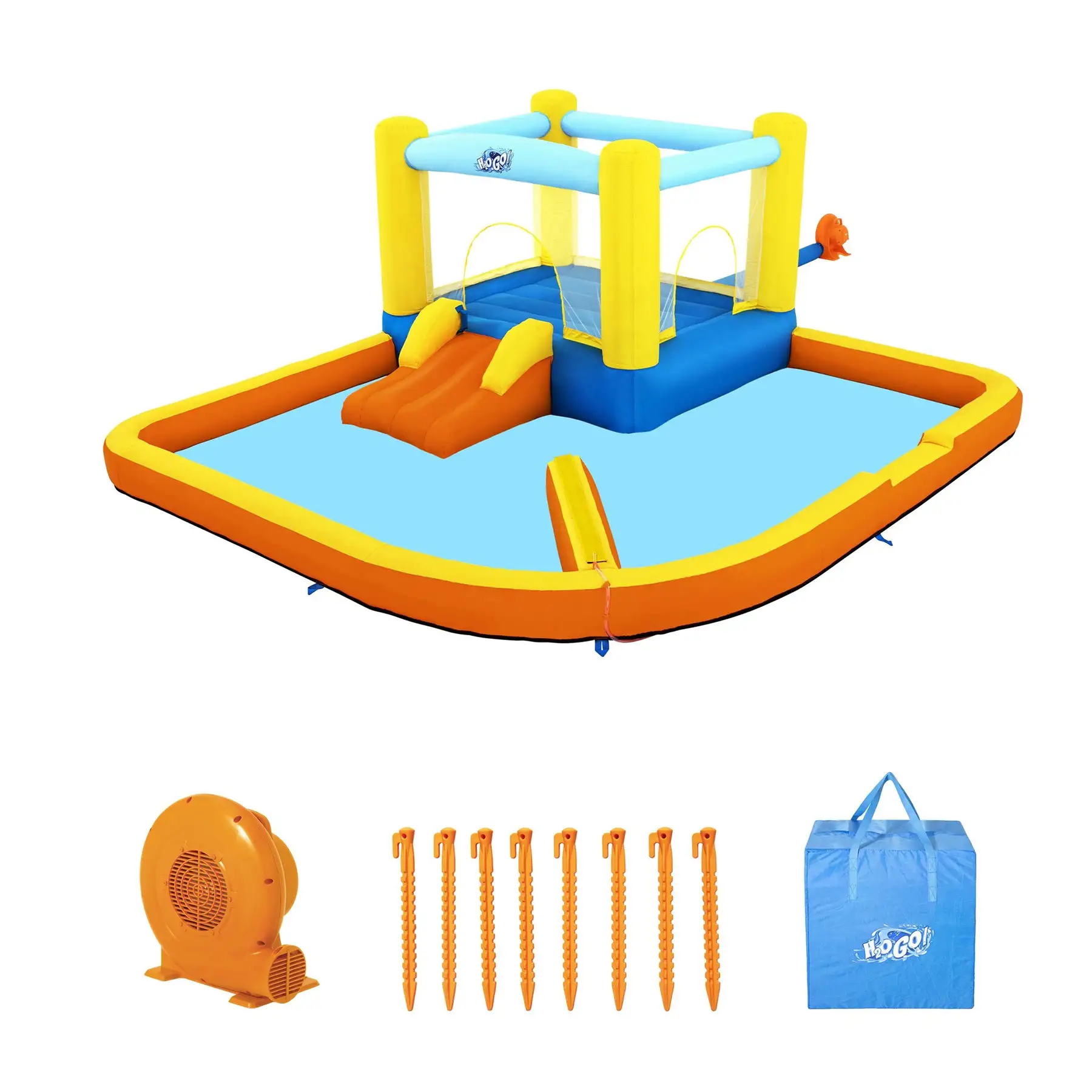 Bestway H2OGO! Inflatable Beach Bounce Water Park with Air Blower and ...