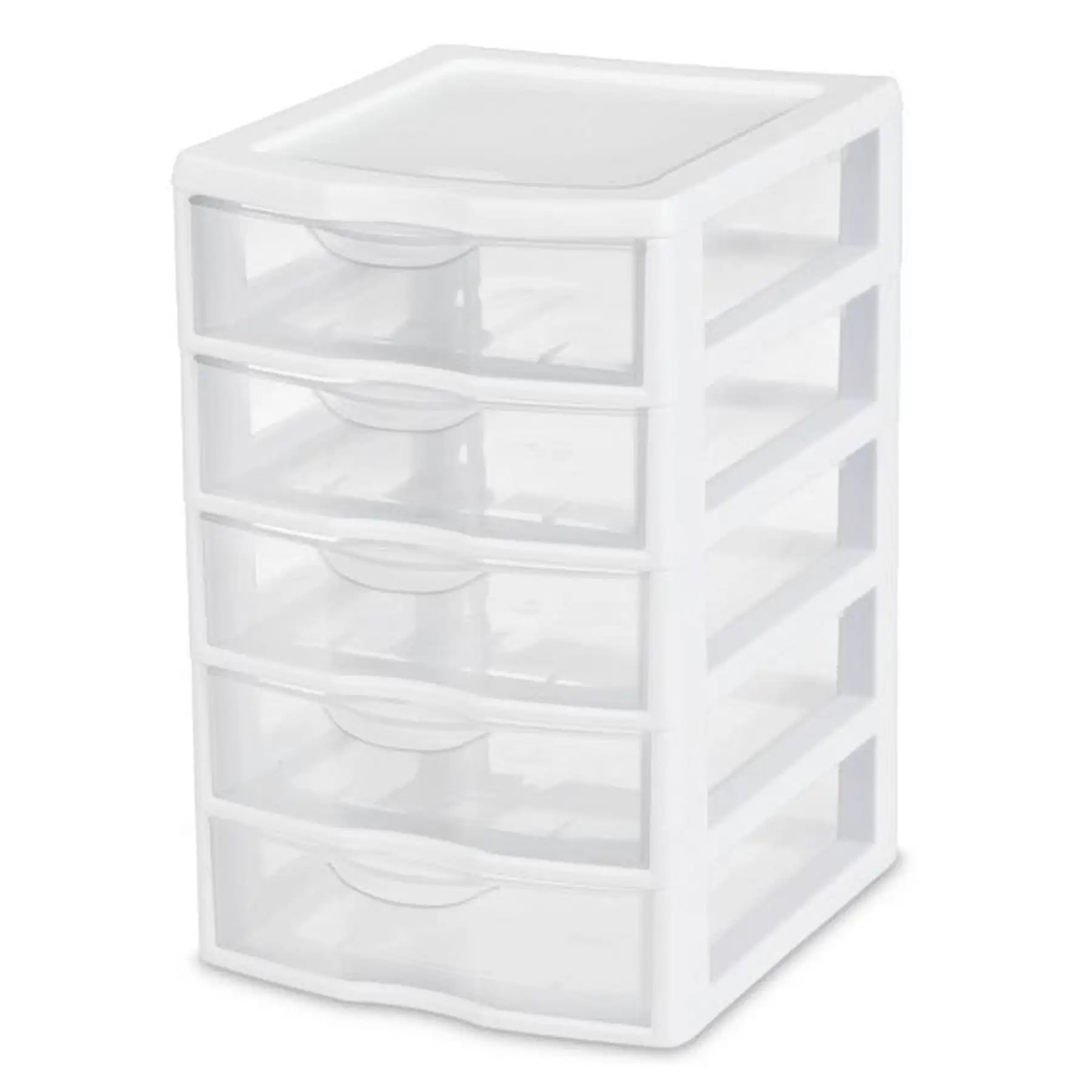 Sterilite Clearview Small Plastic 5 Drawer Desktop Storage Bin System, 16 Pack