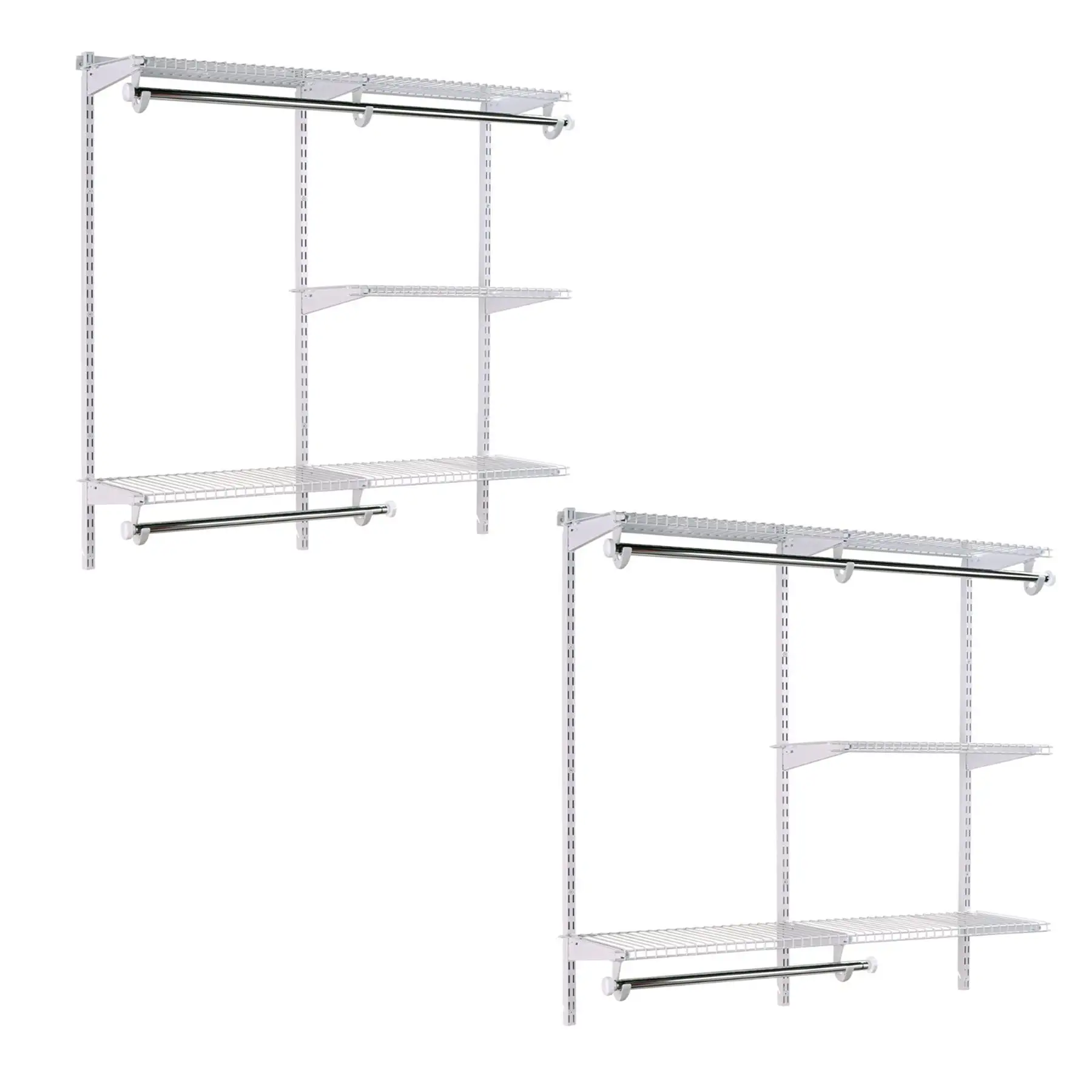 Rubbermaid Configurations 4 to 8 Ft Custom Closet Organizer Kit, White (2 Pack)