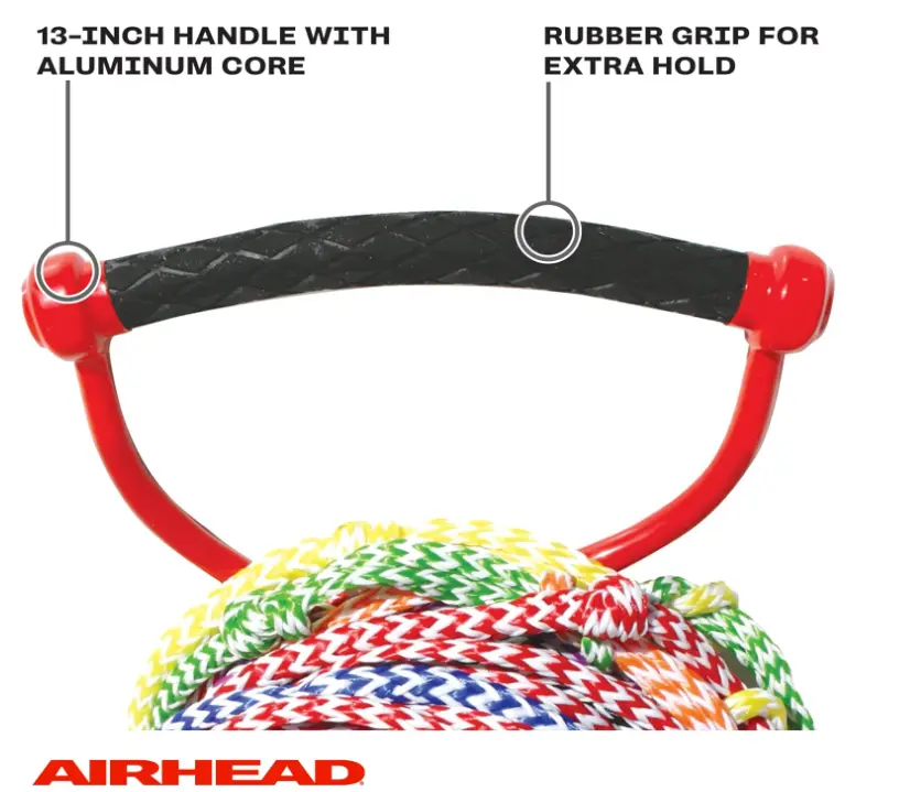 Airhead 75' Long 8 Color Coded Section Water Skiing Training Rope w/ 13" Handle - Image 2