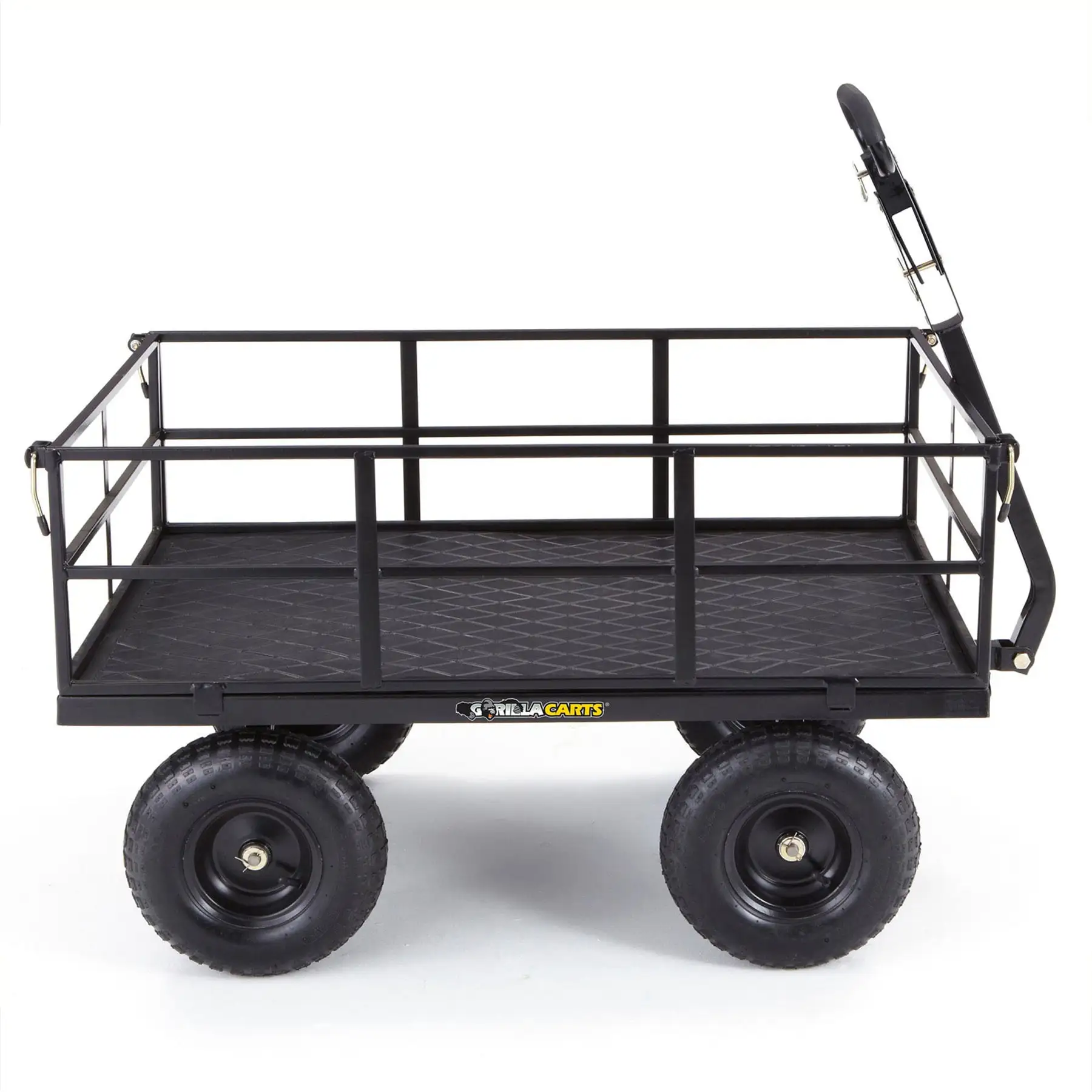 Gorilla Carts Steel Utility Cart, 9 Cubic Feet Garden Wagon with Removable Sides