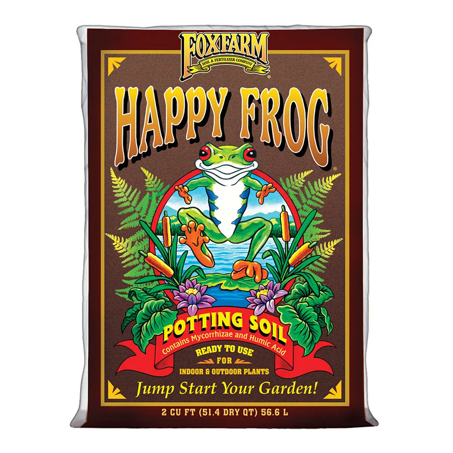 Foxfarm Happy Frog Ph Adjusted Garden Potting Soil Mix, 2 Cubic Feet (30 Pack)