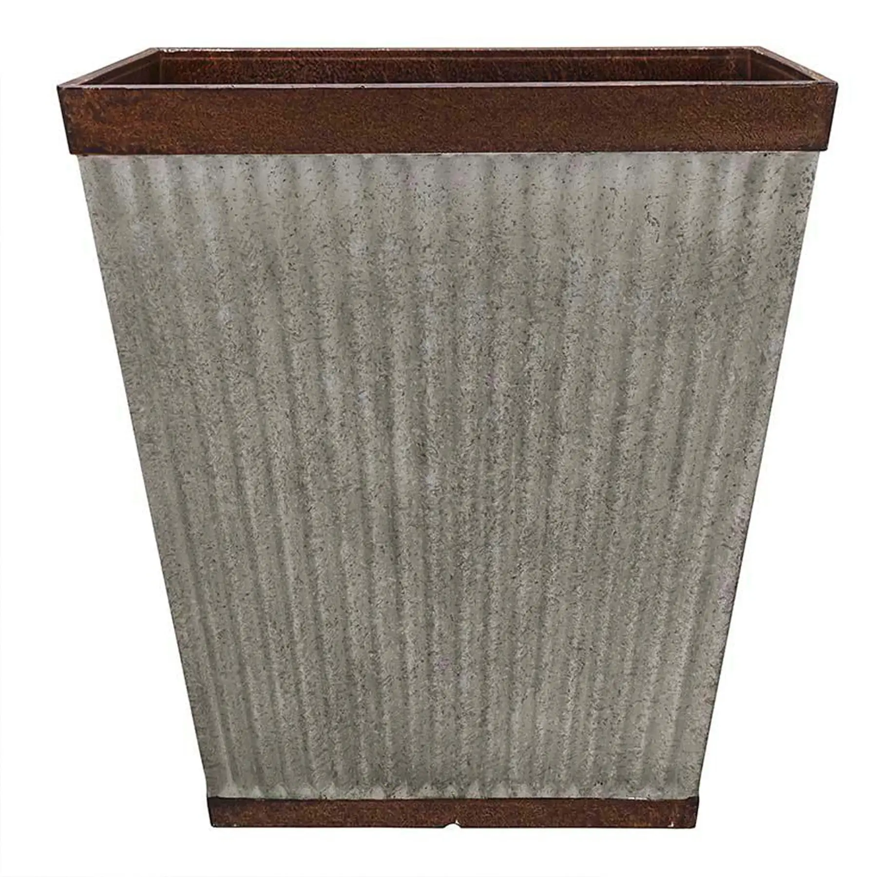 Southern Patio HDR-046851 16 Inch Square Rustic Resin Outdoor Box Flower Planter