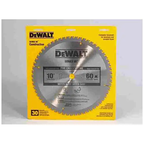 DeWalt DW3106 Carbide-Tipped Fine Crosscut Saw Blade 10"