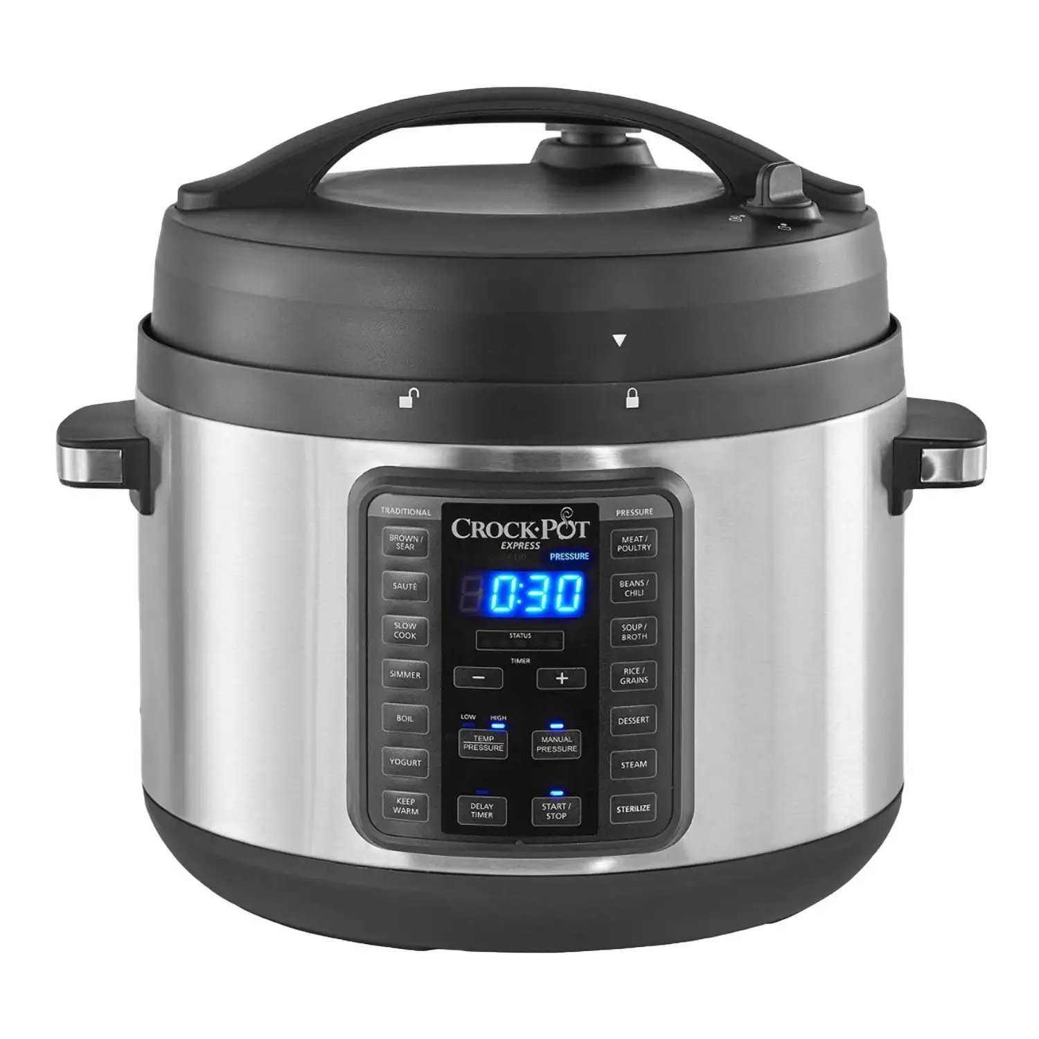 Crock-Pot Multi Function 10 Quart Express Home Food Cooker, Stainless Steel