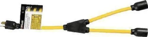 Woods 1444 EXTENSION Y-CORD ADAPTER - 12/3 GAUGE YELLOW